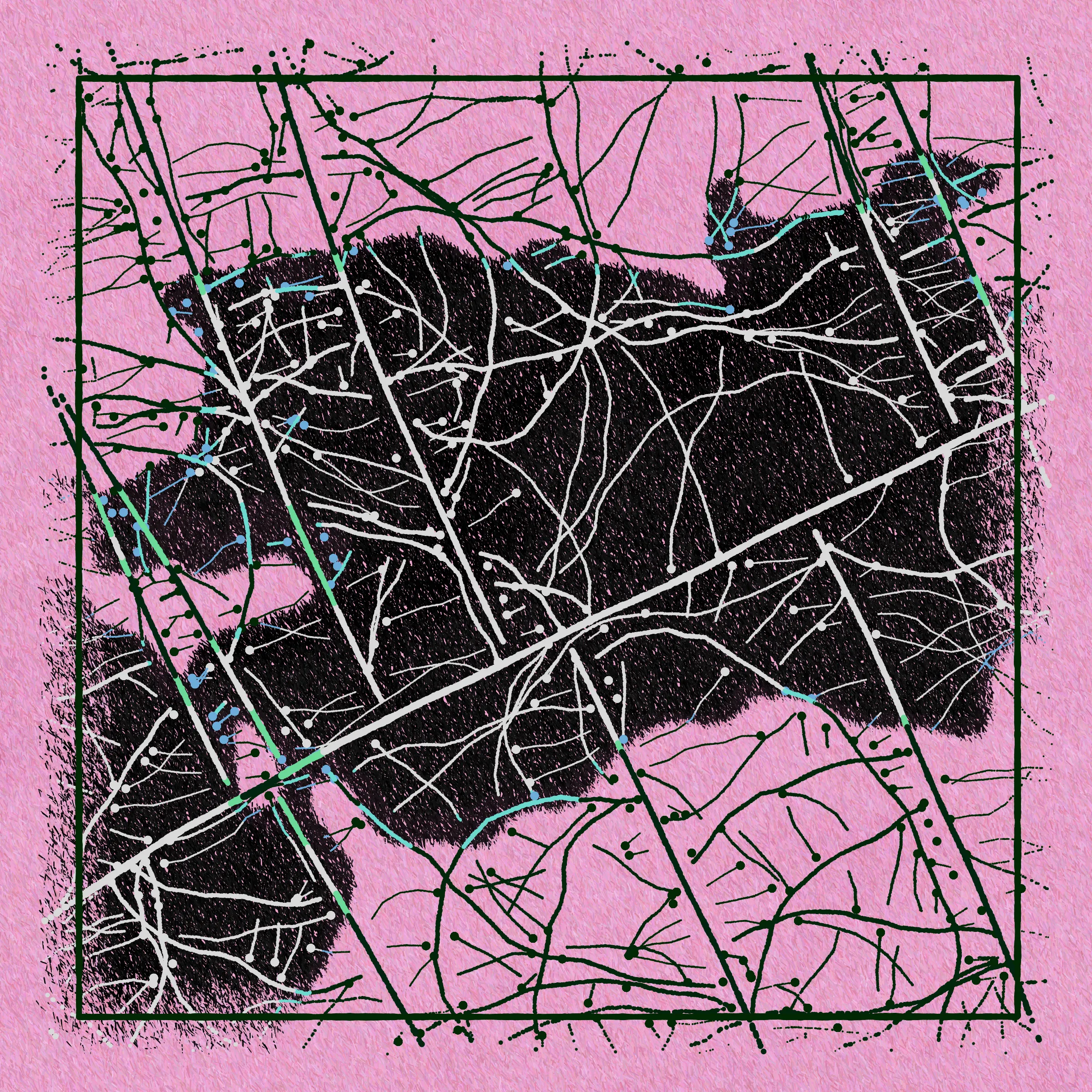 All maps are presented as-is with no guarantee of accuracy or completeness, and are provided without any warranty whatsoever, either express or implied. In no event shall The Artist be held liable for any damages or loss of profits arising from use of the maps, which may not be suitable for legal, engineering, financial, or navigational purposes.

Any resemblance to real locations is purely coincidental, and nothing perceived by the viewer is to be construed as a "legal description". All markings, sections, symbols, patterns, and other visual elements are purely aesthetic devices; they should not be interpreted as geographical, topographical, meteorological, biological, economic, sociological, or political phenomena. Furthermore, all perceived textures, imperfections, shadows, and marks of damage are mere simulations of an analog printing process, and in no way imply the or existence of, or ownership over, a corresponding physical paper map or anything the map may appear to depict.

The maps are not intended to provide any utility to the buyer. All sales are final, and refunds will not be given for any misprints, discolorations, inaccuracies, imprecisions, or unintended features of any kind.

All maps are licensed under a Creative Commons Attribution-NonCommercial 4.0 License.