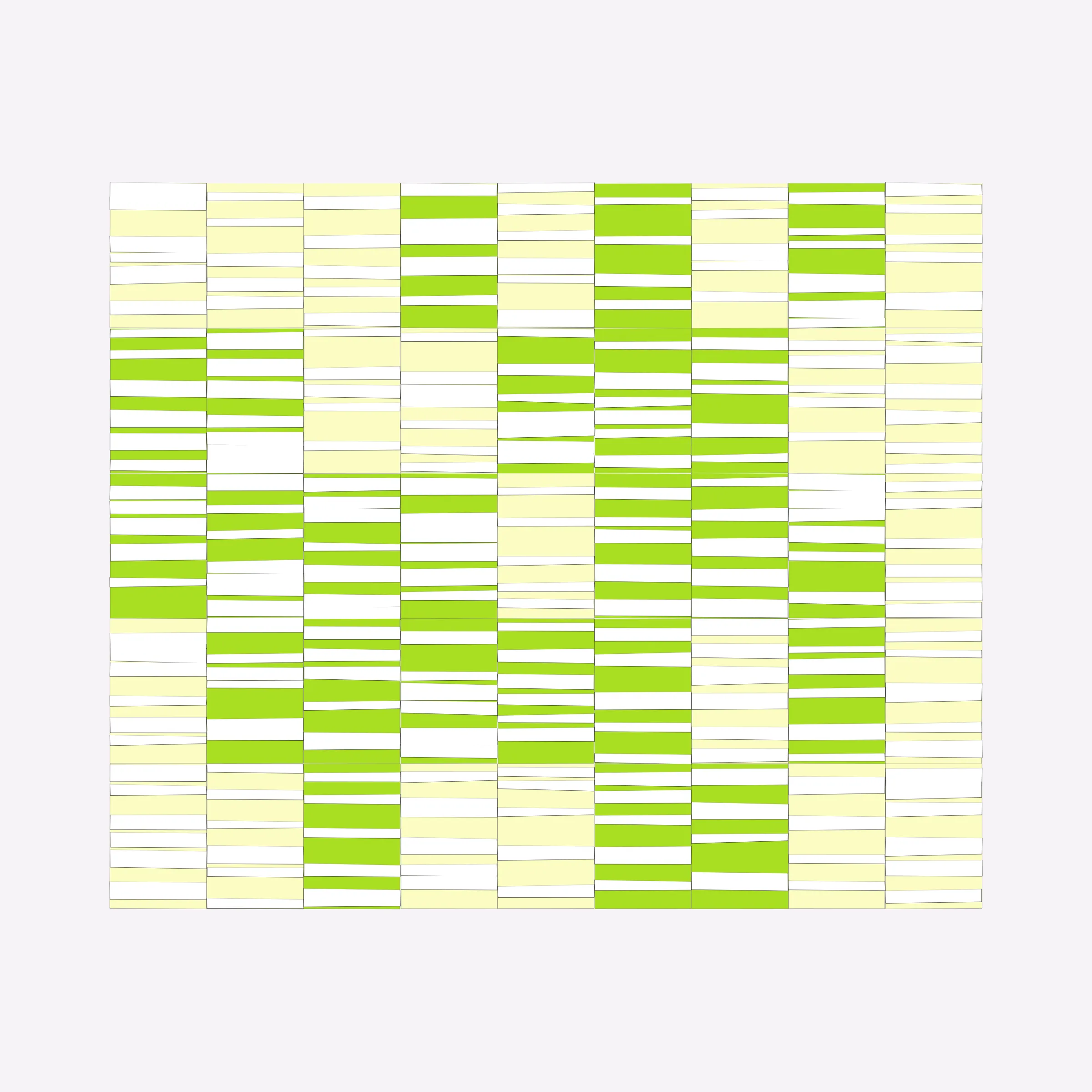 Attempts at perfection are destined to fail. This project embraces the impossibility of perfection in human execution and digitally simulates these imperfections.

In his abstract minimalist work, visual artist Wouter Kalis steers away from meaning. Horizontal black and white paper strips are placed on colored paper panels and one strip dictates the placing of the next. However, each attempt at perfection ends in failure. These mistakes have now become the signature of his work and contribute to the depth of content.

Digital representations of minimalist art can be executed to perfection but are less interesting to look at. In this project, artist Wouter Kalis and his son, software engineer Rosco Kalis, together attempt to recreate the human touch in digital art, the imperfection. 

The project displays computer-generated digital works similar to the physical works made out of paper. The colors of the digital panels are directly derived from the colors of the paper used for the physical work. The digital works can thus be reproduced using real paper. Please see the project website for details if you're interested in purchasing a handmade physical reproduction of your NFT.