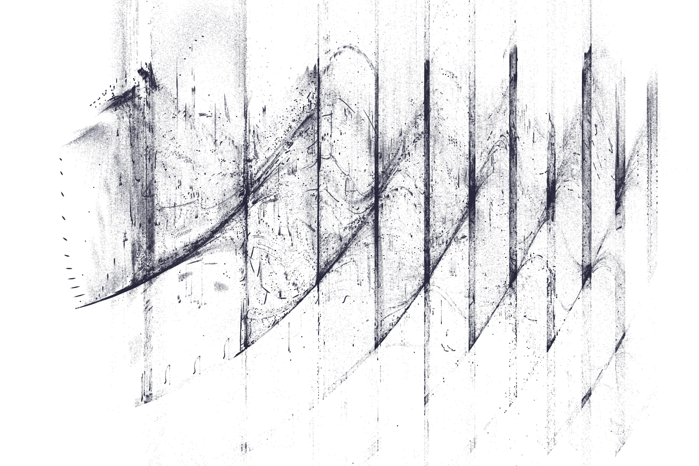 "Attraction" is a system that draws single pixels, one by one, according to a set of rules inspired by the 'Chaos Game'.
Additionally, trigonometric functions may be used to displace pixels, resulting in wave patterns.

All unique properties of each artwork are defined by the token's hash. This hash will set all the parameters: the color palette, the positioning of objects and the rules by which pixels are drawn.

By the nature of this system, several well known patterns from computing and math may appear in the artworks.