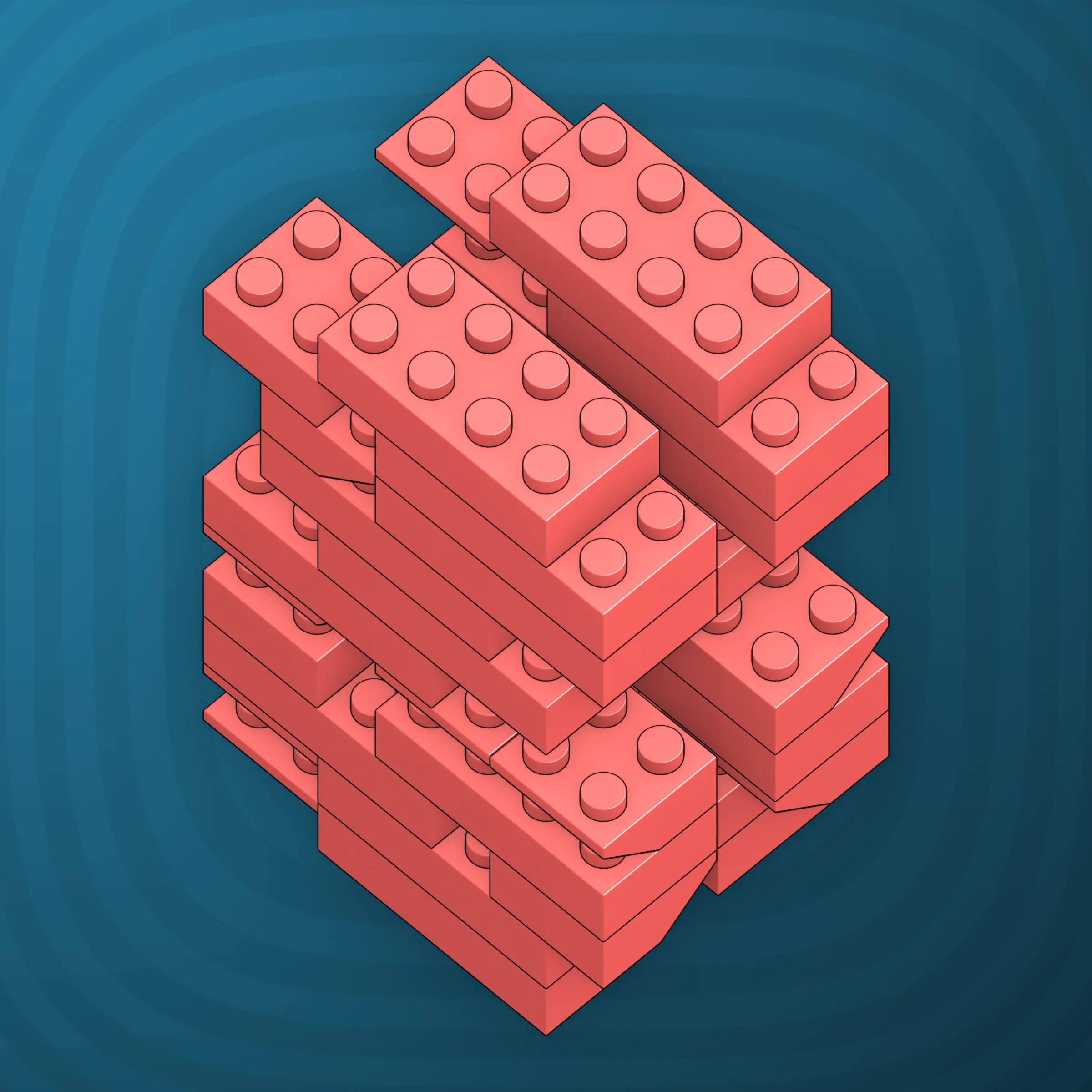 The project focuses on how easily one assigns meaning to seemingly random combinations of blocks, giving them personality and creating emotional connections.

I was inspired by Ringers, in which people see animals and other characters. I wanted to amplify this quality, and the idea of sculptures made of blocks clicked! Endless combinations, funny characters, and my passion for cubes, voxels, and modular systems.

To make the sculptures, I used technique of hybrid voxel raymarching, so we can say, the sculptures are made of colored void in a reflected space. Some of them may seem impossible due to the lack of perspective, but sooner or later it all clicks! It helps to keep in mind that all shapes are symmetrical.

The script uses modern features of GPU so it's supposed to work only on desktop: Chrome, Firefox or Safari