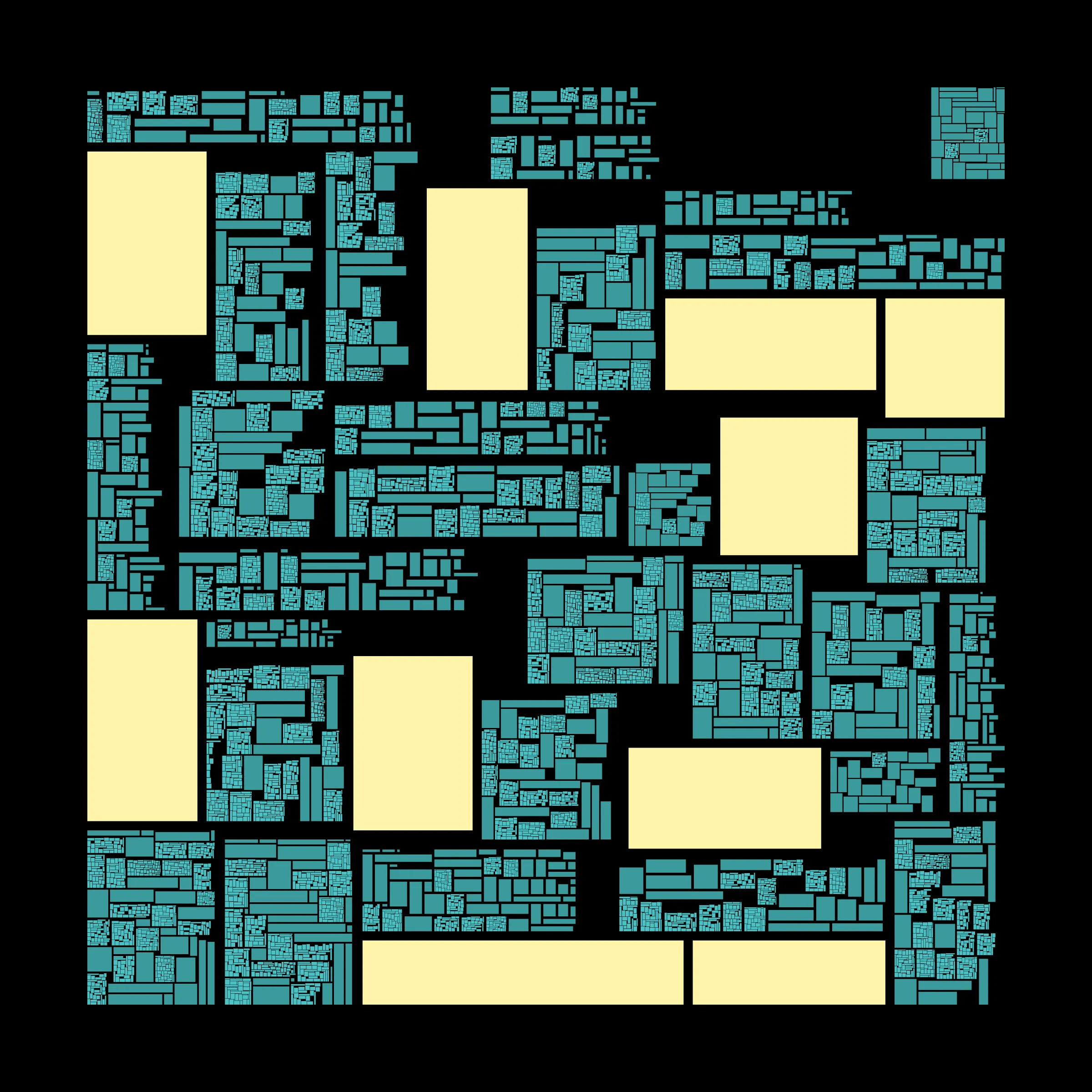 Recursion is a generative art project whose concept is recursion. Each variation starts with a block which is irregularly divided into smaller blocks, which are then divided into smaller blocks, which are then divided into smaller blocks, etc, based on a defined depth (to better visualize this concept, take a look at https://hevey.art/blog/recursion-concept). In this project, even the script is recursive! The script is able to generate a large number of variations and each of these variations is then able to generate its own variations (keeping the same properties) with a single click on the image.