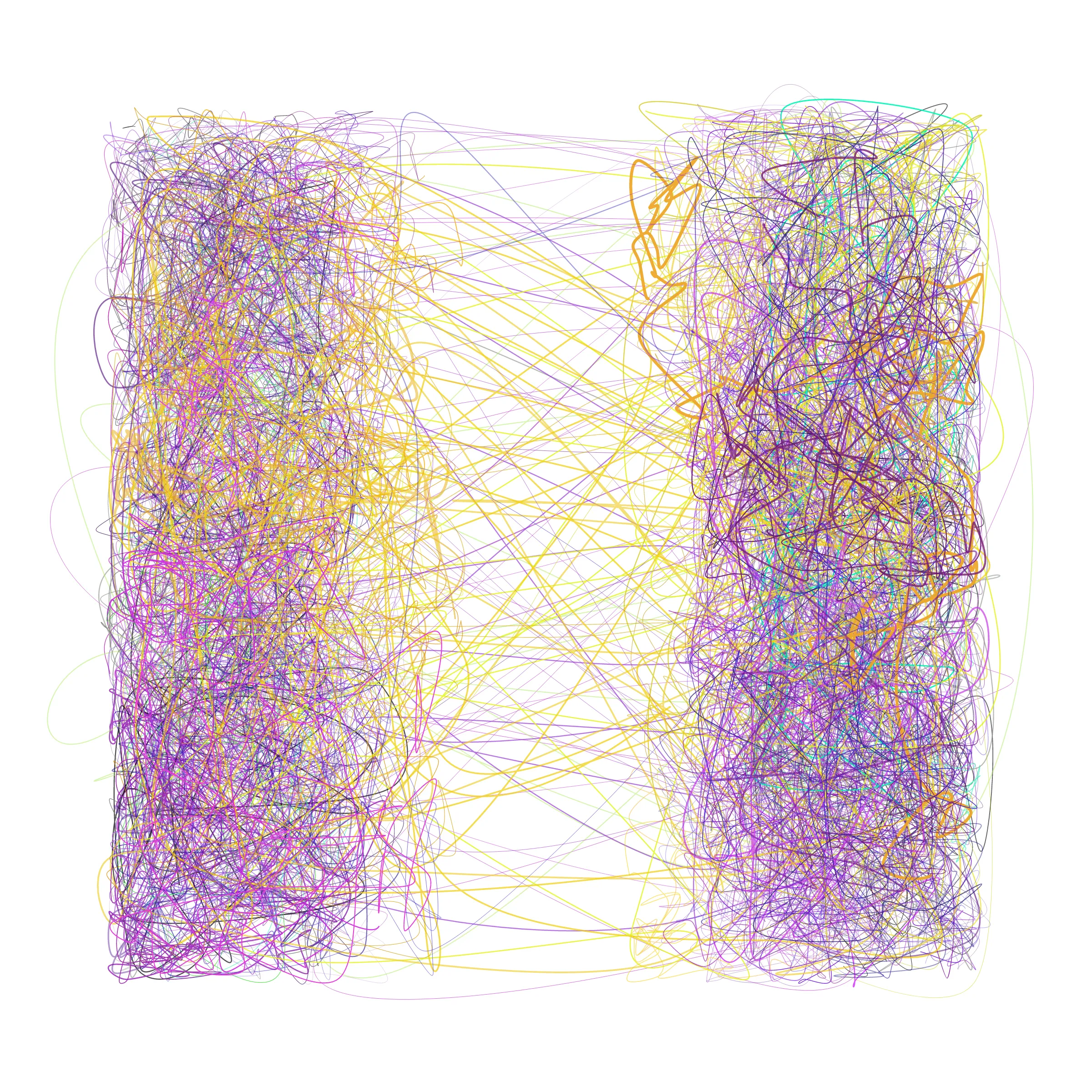 Scribbles on Scribbles on Scribbles ➿ This series is an exploration of chaos and order – how seemingly random movements in the microscopic scale can be more than meets the eye. Simple guiding rules transfigure chaotic movements into beautiful order. Life, as we know it, can be expressed in a similar fashion. Our decisions, unexpected occurrences, and even our seemingly meaningless place in the Universe are not just mere coincidences, but providential orchestrations of the Designer. [ Mints will be sold via a dutch auction. Starting price will be set at 3eth and decrease every 5 minutes with a resting price of 0.25eth. i.e.
3eth, 2.5eth, 2eth, 1.5eth, 1.25eth, 1.0eth, 0.75eth, 0.5eth, 0.25eth ]