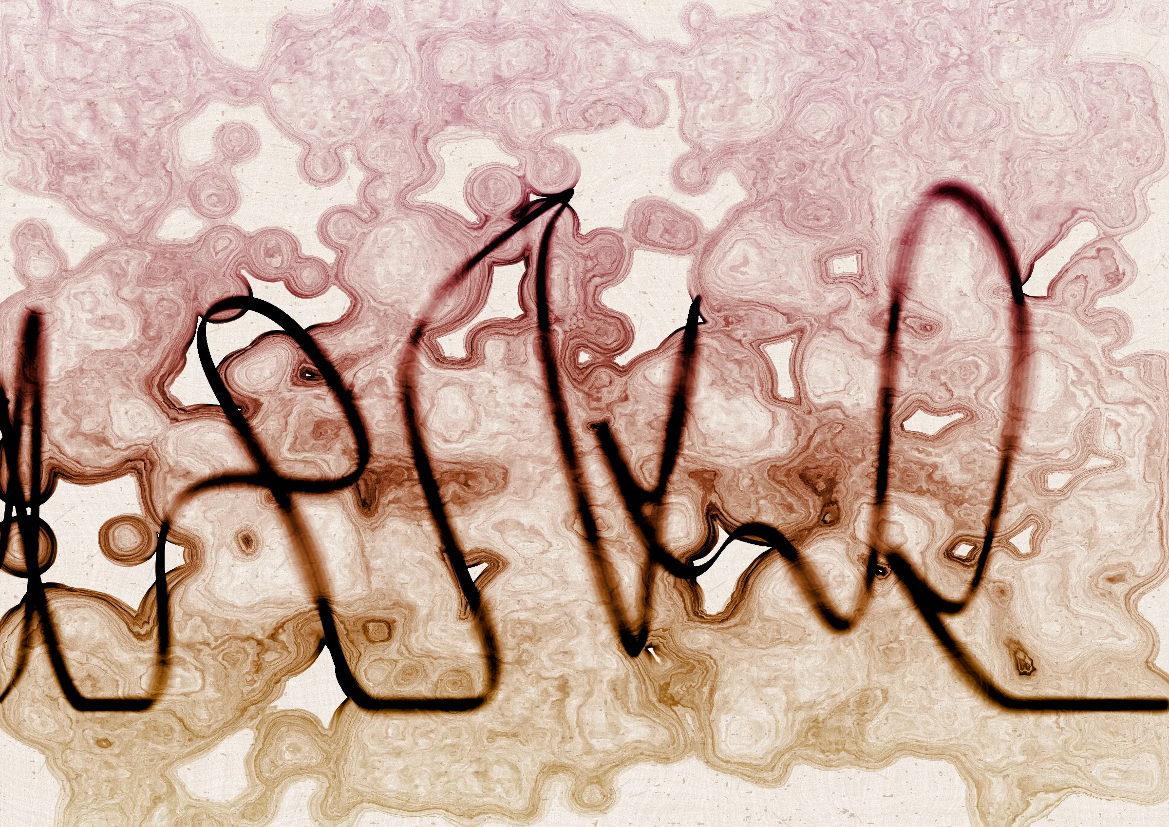Sudfah (Arabic for "happy accident") is a generative collection celebrating the beauty that can emerge from chaos, mistakes, and accidents.

A single calligraphic line intends to tell one story (sometimes wandering and confused in its own right, but always meandering from one side to the other).

Digital liquid is spilled upon it and takes the ink in directions that are unexpected, uncontrolled, and tell a much more interesting story than the one the line intended.... and often more beautiful.