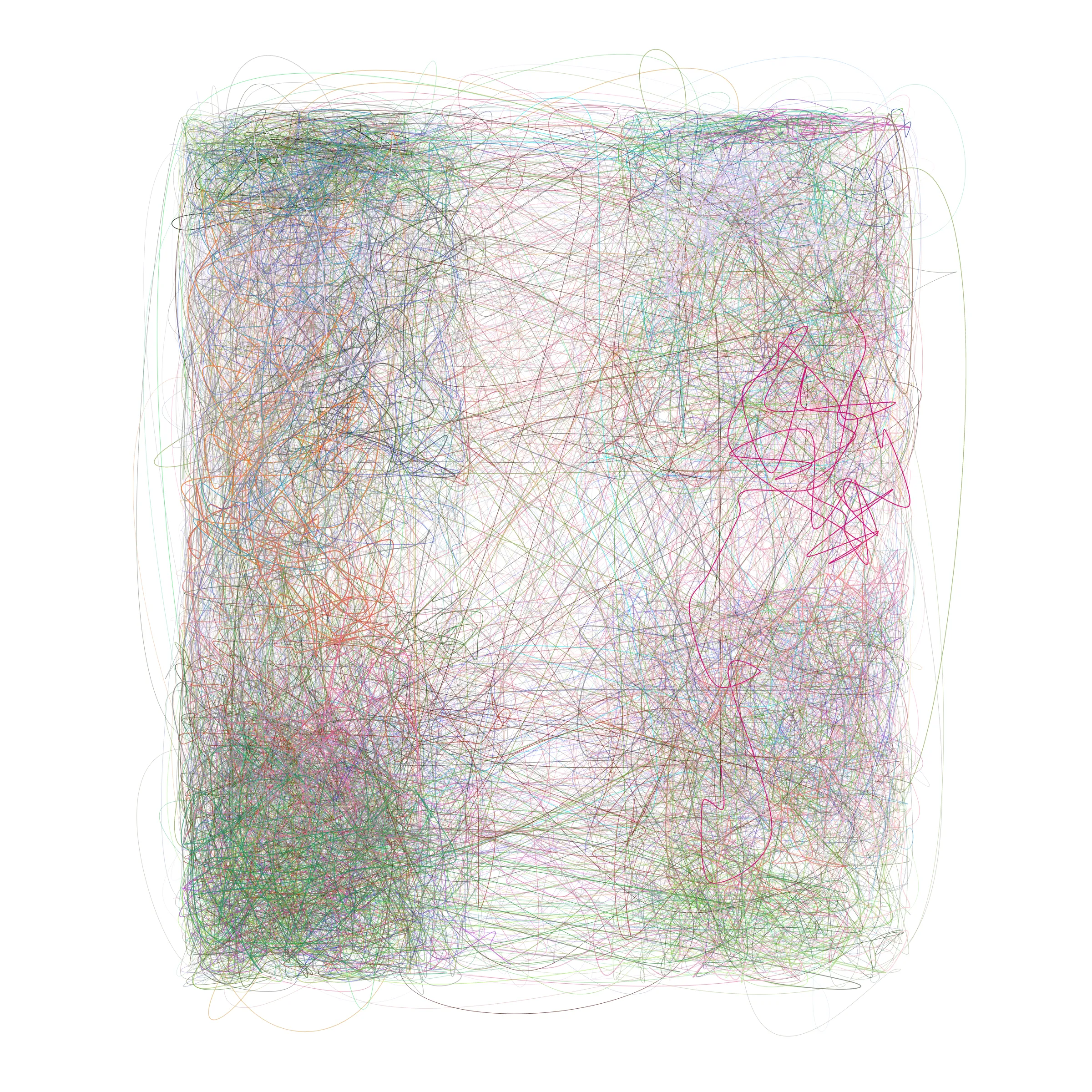 Scribbles on Scribbles on Scribbles ➿ This series is an exploration of chaos and order – how seemingly random movements in the microscopic scale can be more than meets the eye. Simple guiding rules transfigure chaotic movements into beautiful order. Life, as we know it, can be expressed in a similar fashion. Our decisions, unexpected occurrences, and even our seemingly meaningless place in the Universe are not just mere coincidences, but providential orchestrations of the Designer. [ Mints will be sold via a dutch auction. Starting price will be set at 3eth and decrease every 5 minutes with a resting price of 0.25eth. i.e.
3eth, 2.5eth, 2eth, 1.5eth, 1.25eth, 1.0eth, 0.75eth, 0.5eth, 0.25eth ]