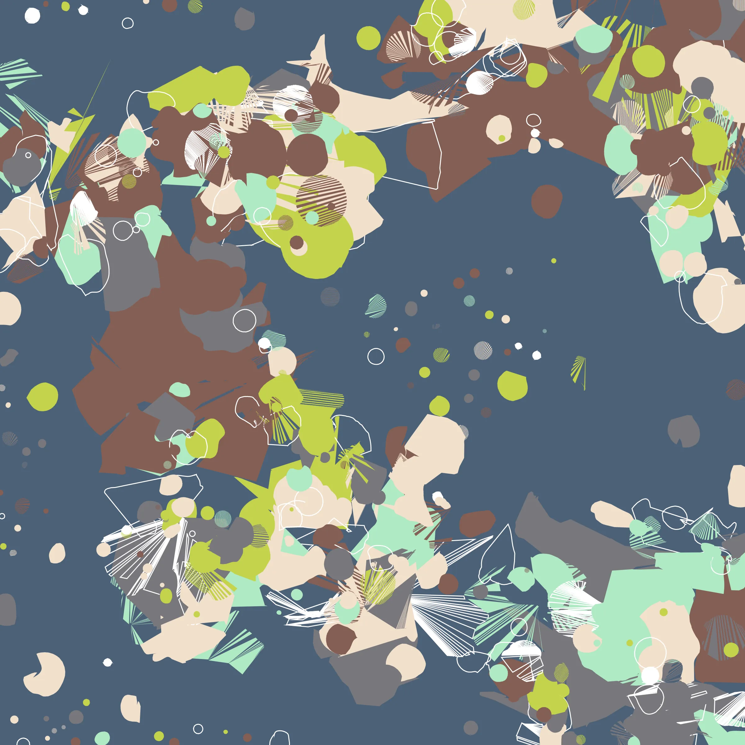 Organic forms gather and intersect to create distinct arrangements. Each one is a captured moment, like a plankton on a microscope slide. Coquina explores the balance between stochasticity and structure in what makes a shape.

Price: 0.1Ξ

25% of primary proceeds will be donated to a donor-advised fund on Endaoment.org, with the first intended grant recipient being the National Women's Law Center.