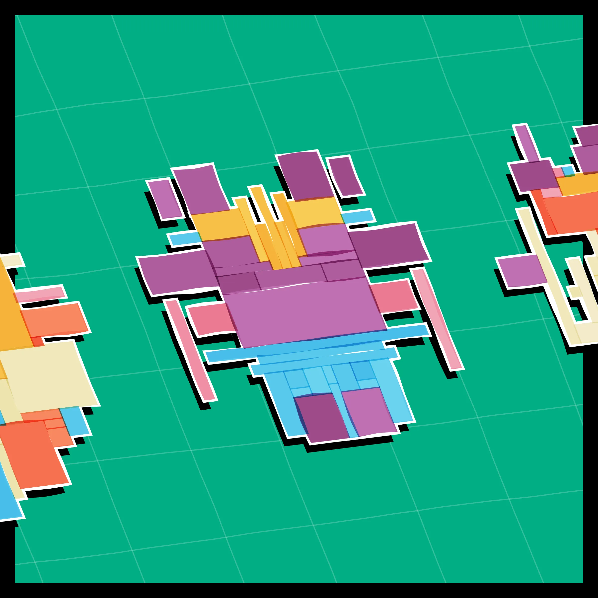 Perfectly symmetric - imperfectly drawn. Exploring the contrast between precision and chance in a playful spacecraft / papercraft setting. 