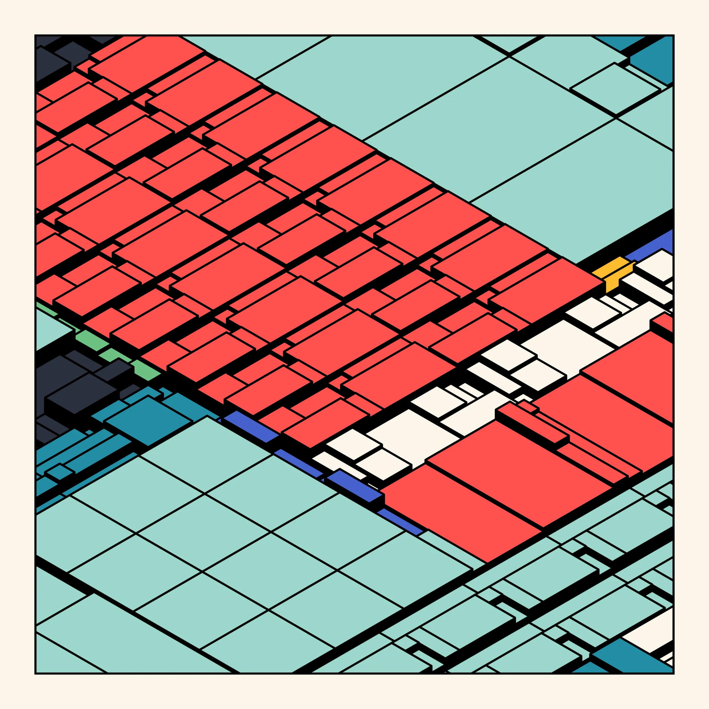 Archetype explores the use of repetition as a counterweight to unruly, random structures. As each single component look chaotic alone, the repetition brings along a sense of intentionality, ultimately resulting in a complex, yet satisfying expression.