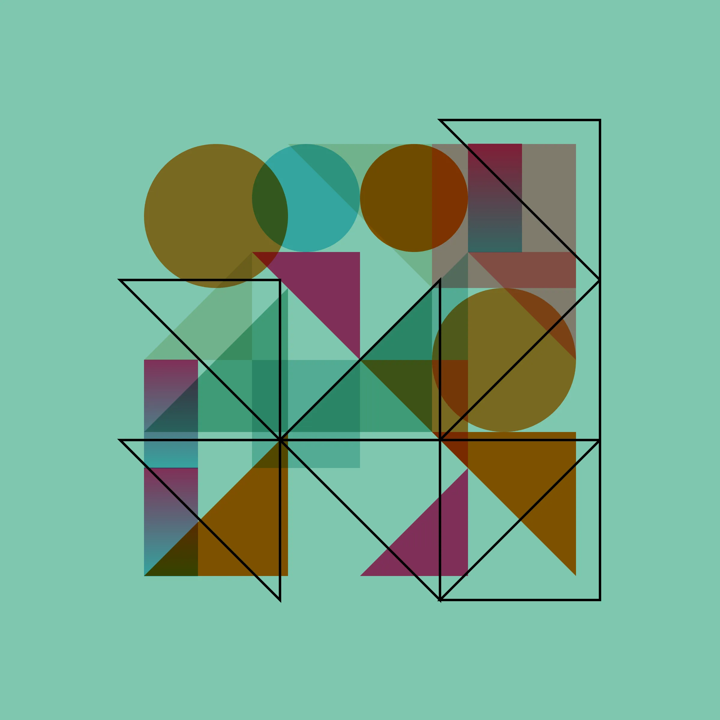 Elementals is inspired by physical printmaking techniques and early Bauhaus principles. It starts with a few basic coloured shapes and arranges them in varying frequencies, sizes, and positions based on a unique transaction hash. Multiple overlaid variable grids allow for myriad layouts and opportunities for colour interaction. The goal is to create pieces that feel both intentional in composition and part of the same family.
