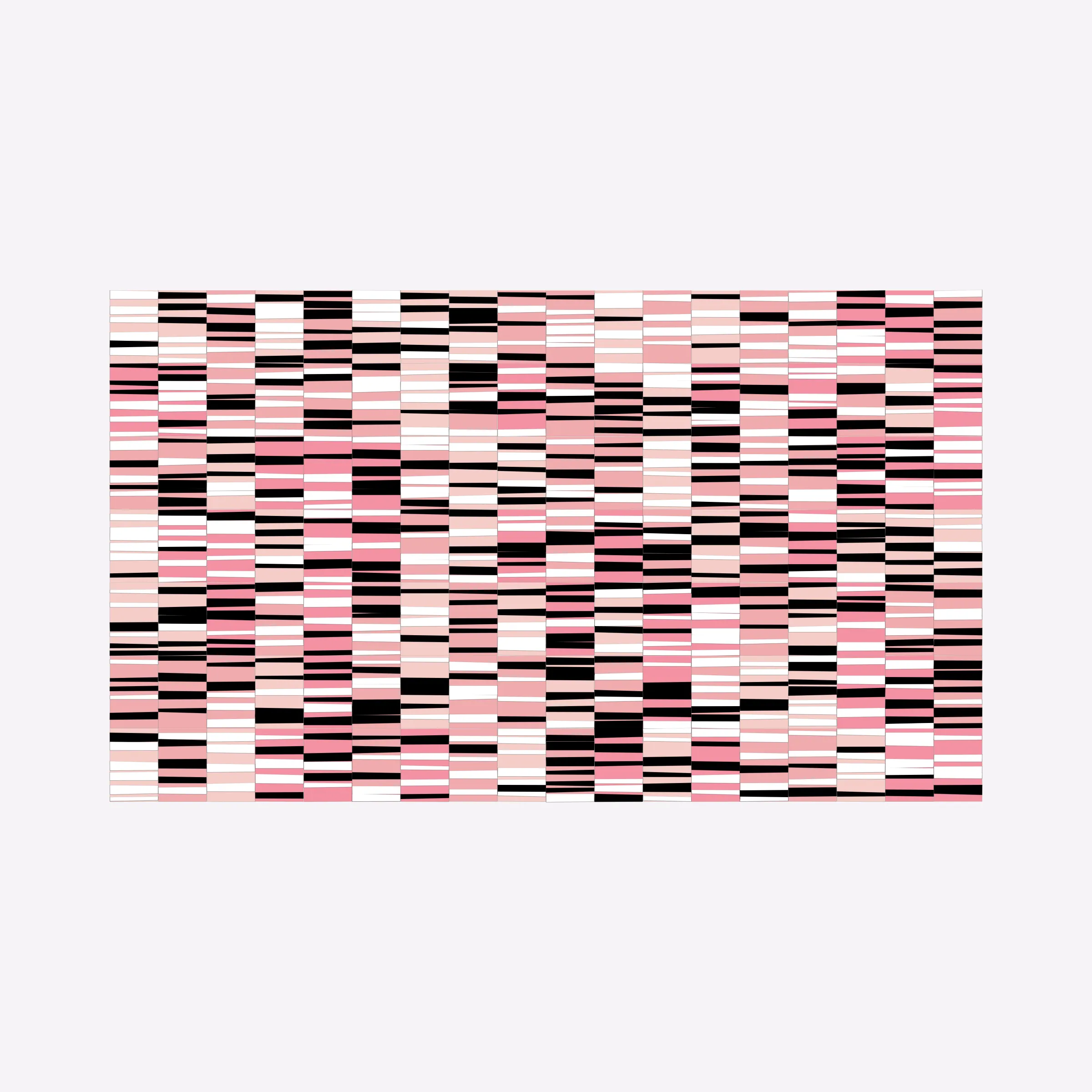 Attempts at perfection are destined to fail. This project embraces the impossibility of perfection in human execution and digitally simulates these imperfections.

In his abstract minimalist work, visual artist Wouter Kalis steers away from meaning. Horizontal black and white paper strips are placed on colored paper panels and one strip dictates the placing of the next. However, each attempt at perfection ends in failure. These mistakes have now become the signature of his work and contribute to the depth of content.

Digital representations of minimalist art can be executed to perfection but are less interesting to look at. In this project, artist Wouter Kalis and his son, software engineer Rosco Kalis, together attempt to recreate the human touch in digital art, the imperfection. 

The project displays computer-generated digital works similar to the physical works made out of paper. The colors of the digital panels are directly derived from the colors of the paper used for the physical work. The digital works can thus be reproduced using real paper. Please see the project website for details if you're interested in purchasing a handmade physical reproduction of your NFT.