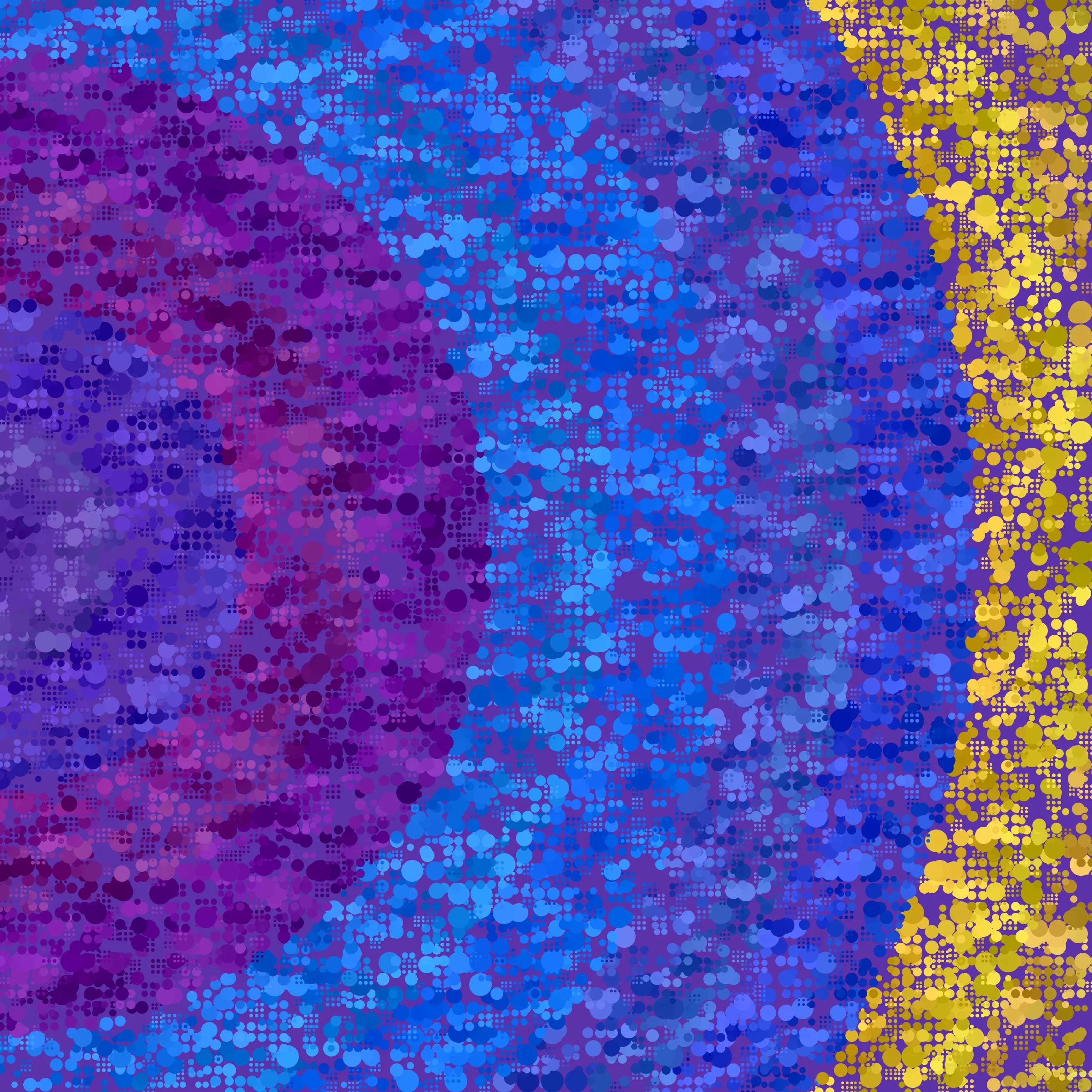 Dot Matrix Gradient Study takes my approach of splitting the canvas into "patches", which each have their own stipple sizing, density, and layering, and distorts this process to create outputs which blur the lines of recognizable stippling. This piece is an exploration of creating abstract forms with stippling rather than depicting figurative ones. All pieces in this series are composed purely with dots. Some more than others. 50% of sales proceeds from Dot Matrix Gradient Study were donated on-chain at the time of mint to GiveDirectly, where the funds will be directed to helping those in poverty. 