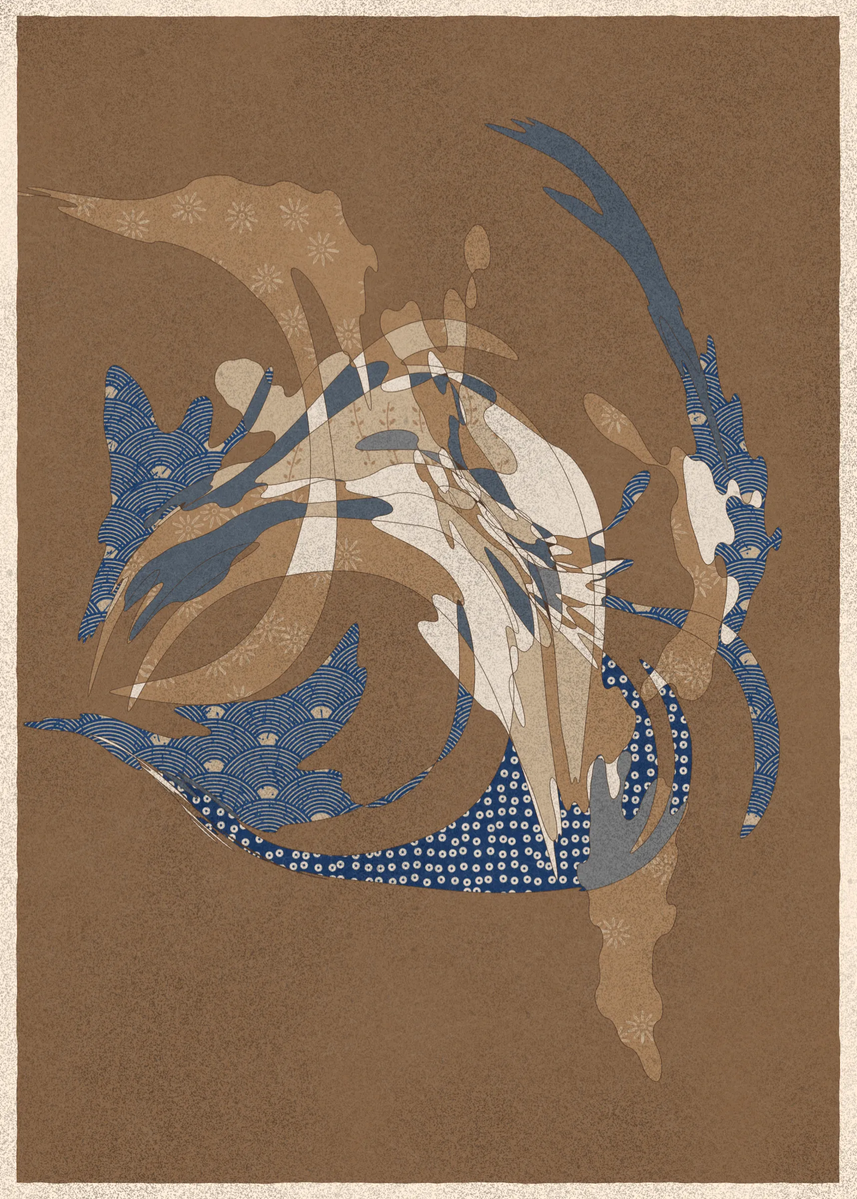 Memories of Qilin is inspired by traditional East Asian art. It channels the sense of movement and fluidity found in classical Chinese brushwork, while drawing from the colors, patterns, and forms of ukiyo-e woodblock prints. 

The series explores elements of folklore, evoking the mythological imagery of dragons, phoenixes, flowers, and mountains.  The title references a fabled chimerical beast found throughout East Asian mythology (while the qilin is its Chinese name, it is also known in Korea as the girin and Japan as the kirin) that represents prosperity and luck.

Viewers are invited to interpret elusive forms that verge on representation. As with the stories passed on through generations, each piece is imagined, organic, and ever-in-flux.
