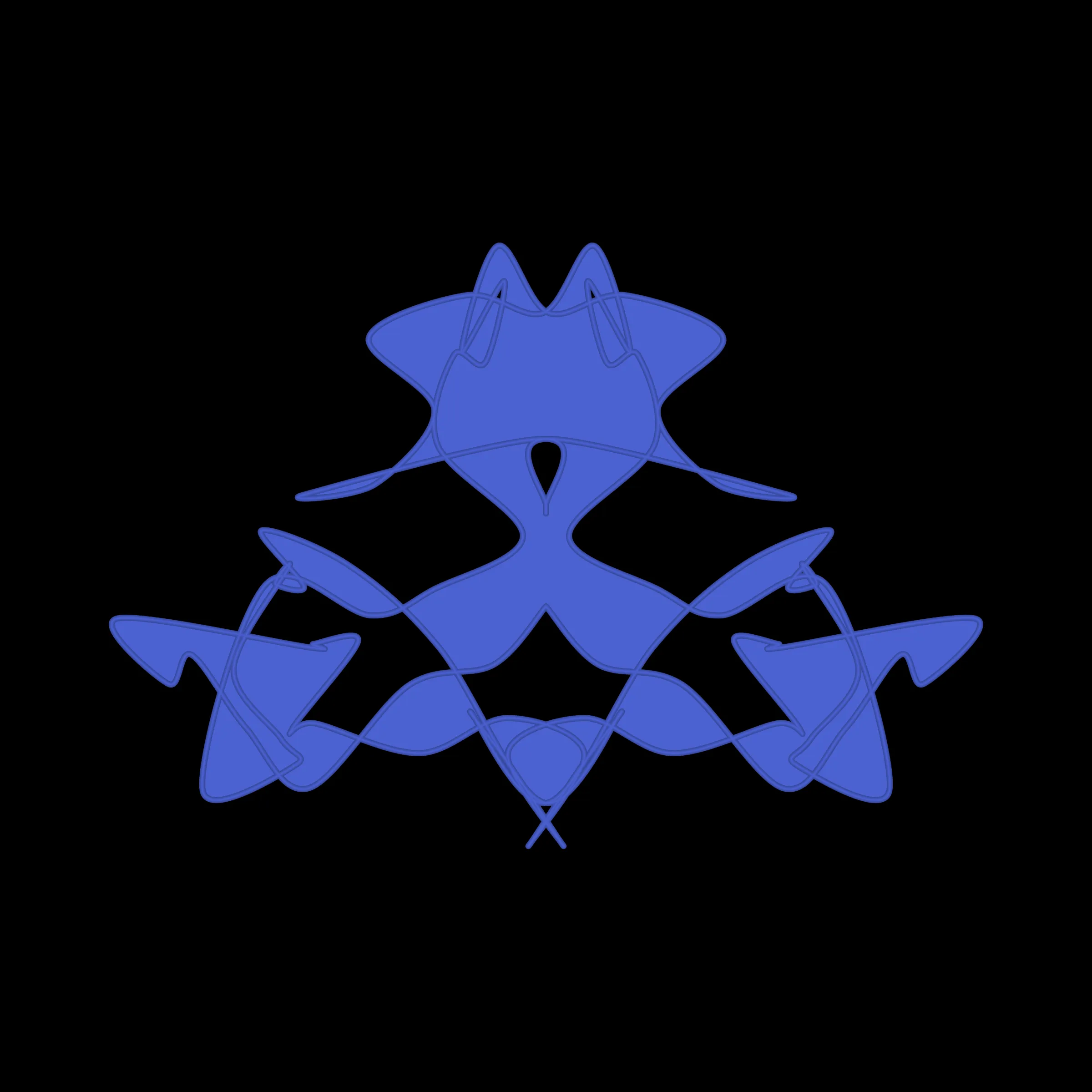 A cryptoart collectible series to indulge the irrepressible human compulsion for pareidolia. This algorithmic homage to Hermann Rorschach's inkblot perception test will help you externalize your inner world onto the sometimes elegant, sometimes inchoate curves of a unique, one-of-a-kind, ownable cryptoblot on the Ethereum blockchain. What will YOUR cryptoblot reveal about you?