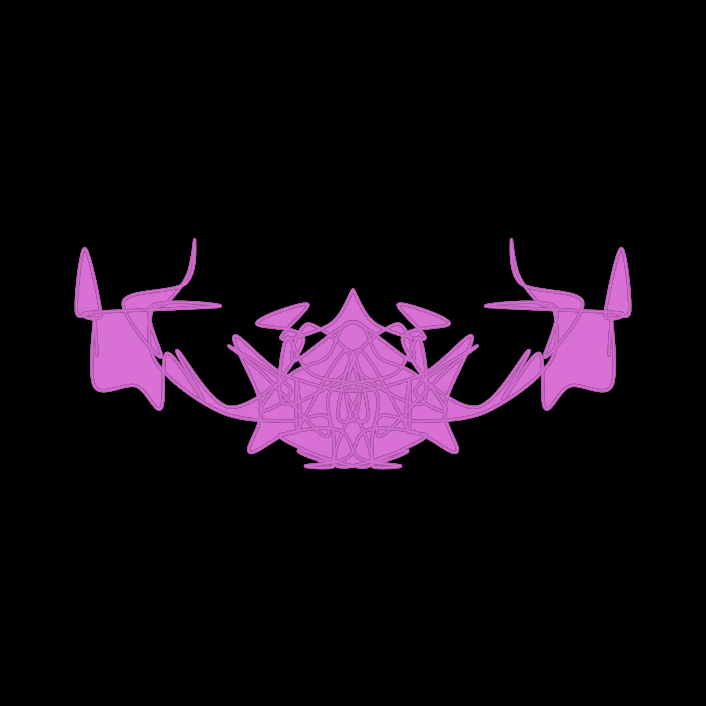 A cryptoart collectible series to indulge the irrepressible human compulsion for pareidolia. This algorithmic homage to Hermann Rorschach's inkblot perception test will help you externalize your inner world onto the sometimes elegant, sometimes inchoate curves of a unique, one-of-a-kind, ownable cryptoblot on the Ethereum blockchain. What will YOUR cryptoblot reveal about you?