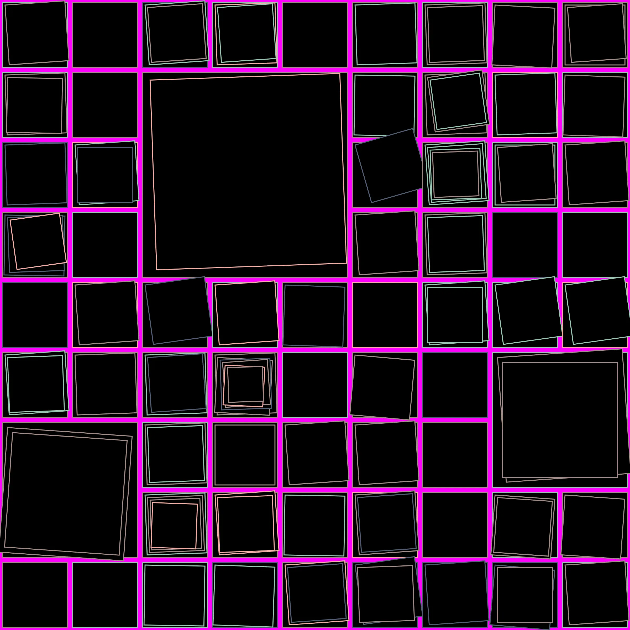 My interpretation of Aerial View is a bird's Eye View over a city block with illuminated/twisted buildings and light trails. It uses an on-chain stored algorithm to represent the generative artwork based on a hash. Each Aerial comes with different distances, building elevations, rotations and colors. Welcome to my genesis project and the first step on my on-chain journey!