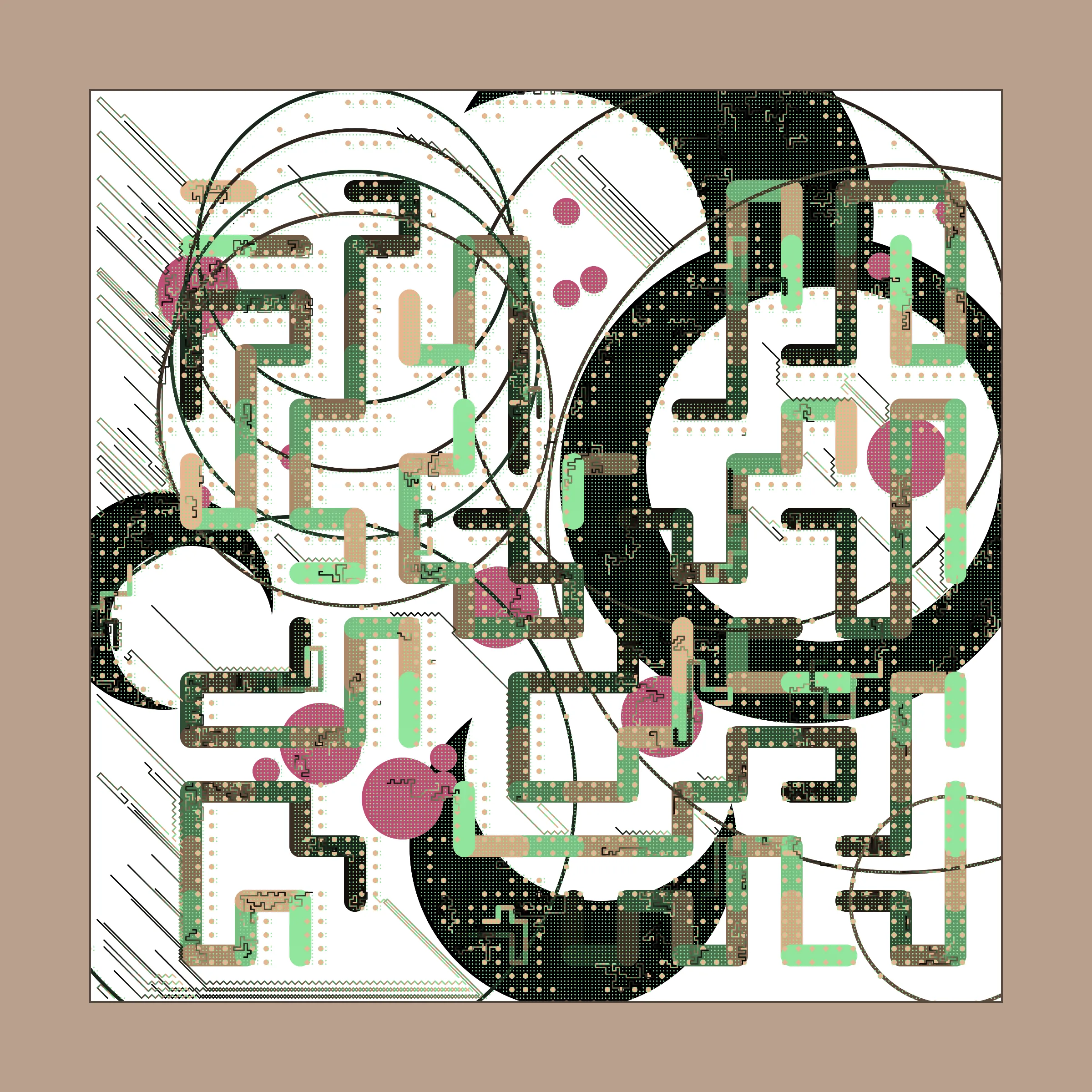 ﻿Abstraction is a complex abstract artwork created in several stages where each new element drawn takes into account the elements drawn in the previous stages.