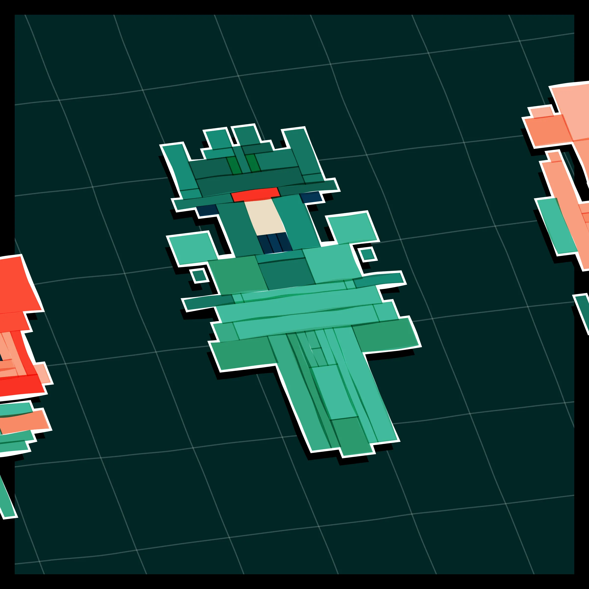 Perfectly symmetric - imperfectly drawn. Exploring the contrast between precision and chance in a playful spacecraft / papercraft setting. 
