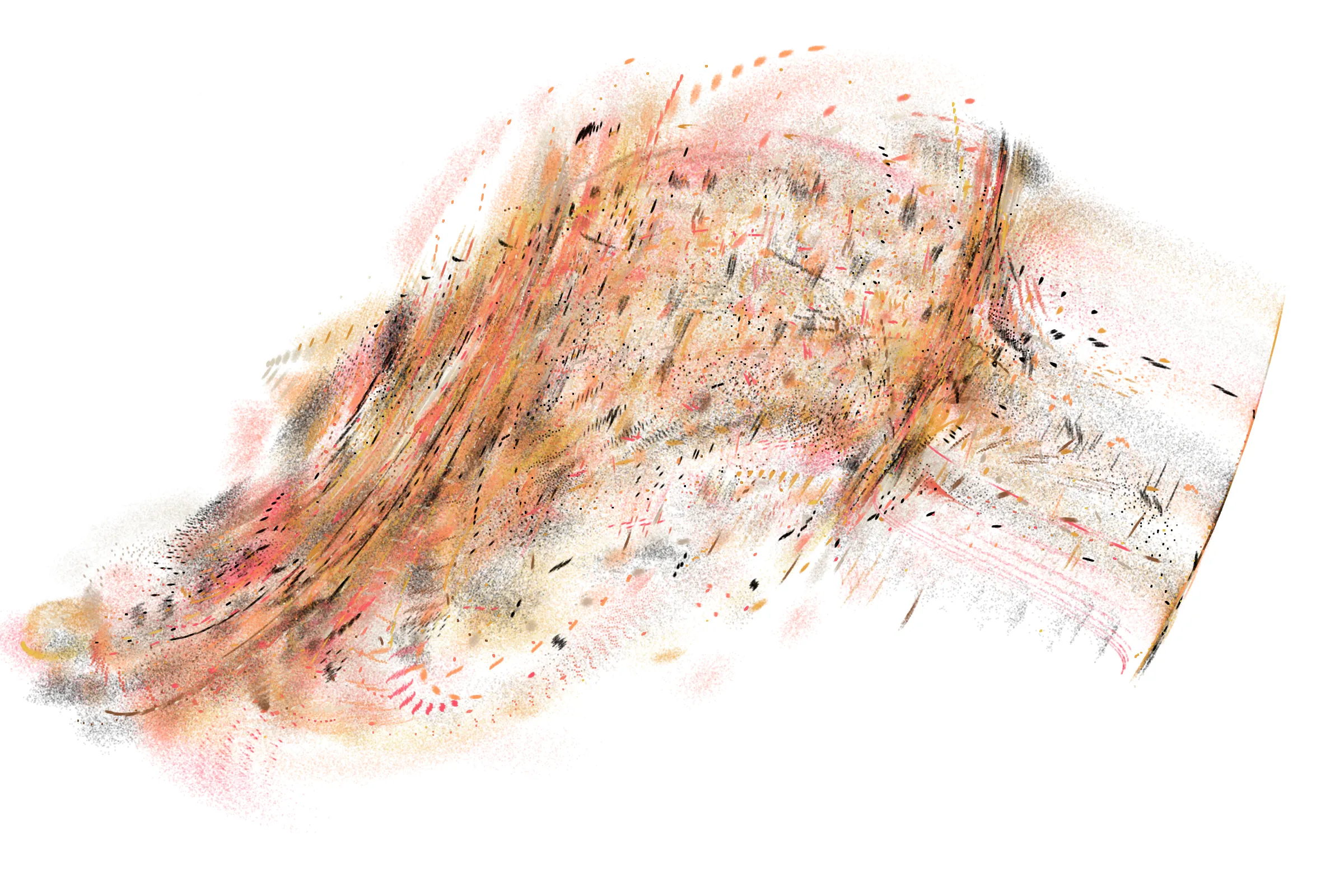"Attraction" is a system that draws single pixels, one by one, according to a set of rules inspired by the 'Chaos Game'.
Additionally, trigonometric functions may be used to displace pixels, resulting in wave patterns.

All unique properties of each artwork are defined by the token's hash. This hash will set all the parameters: the color palette, the positioning of objects and the rules by which pixels are drawn.

By the nature of this system, several well known patterns from computing and math may appear in the artworks.