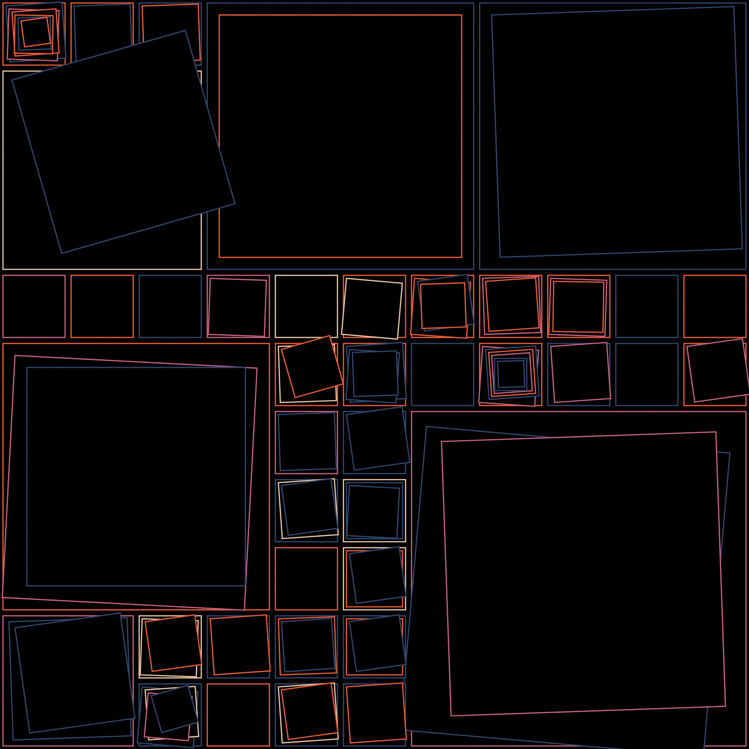 My interpretation of Aerial View is a bird's Eye View over a city block with illuminated/twisted buildings and light trails. It uses an on-chain stored algorithm to represent the generative artwork based on a hash. Each Aerial comes with different distances, building elevations, rotations and colors. Welcome to my genesis project and the first step on my on-chain journey!