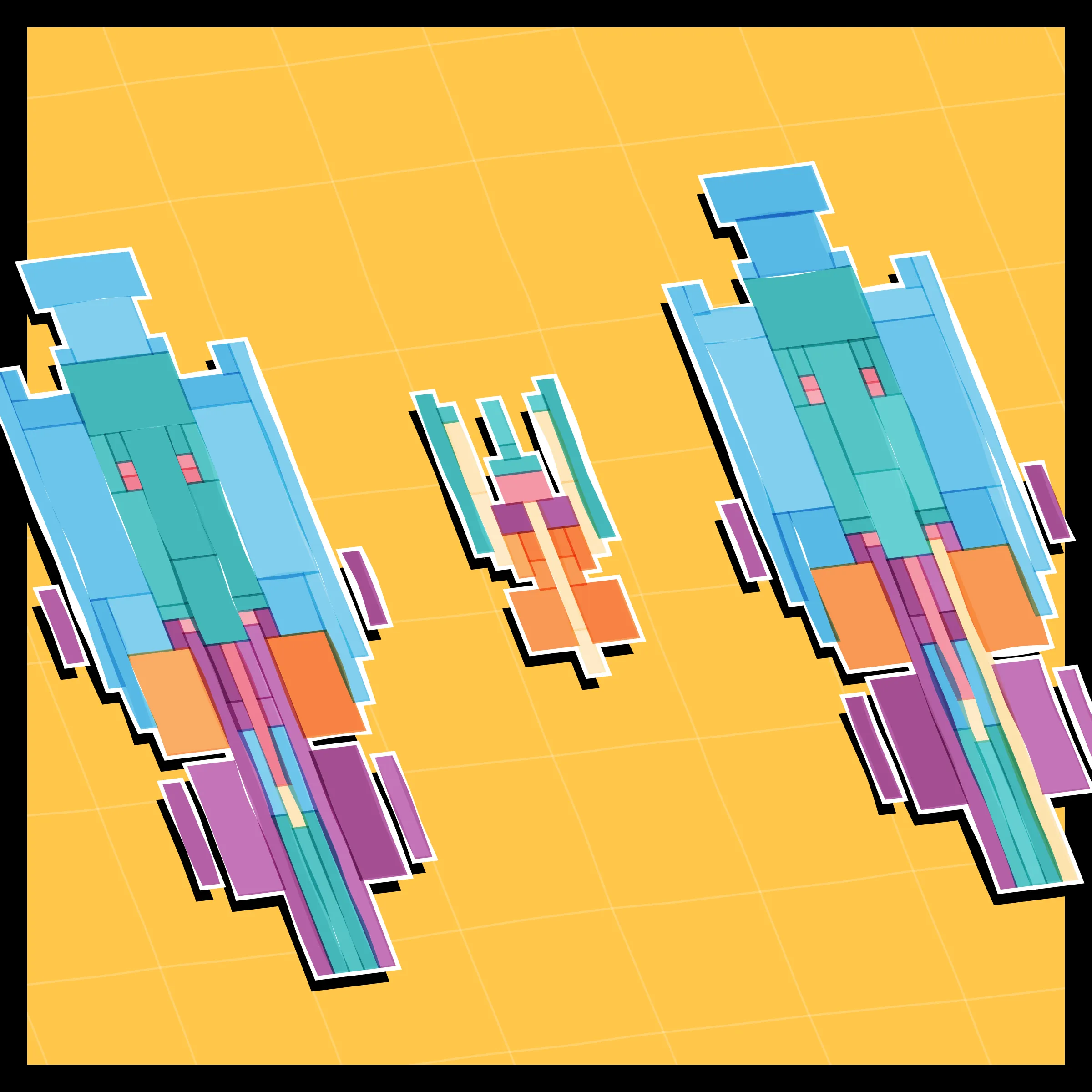 Perfectly symmetric - imperfectly drawn. Exploring the contrast between precision and chance in a playful spacecraft / papercraft setting. 