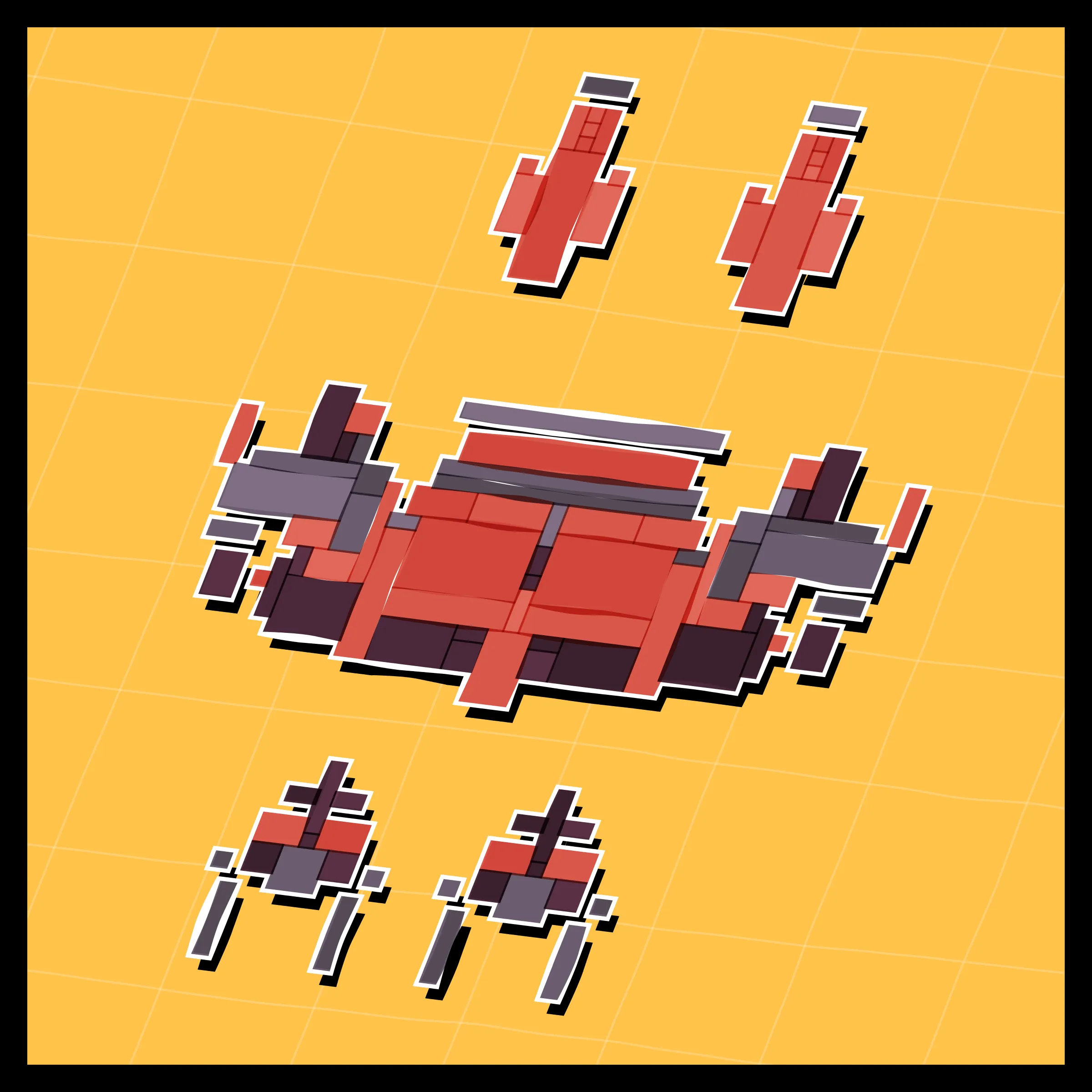 Perfectly symmetric - imperfectly drawn. Exploring the contrast between precision and chance in a playful spacecraft / papercraft setting. 