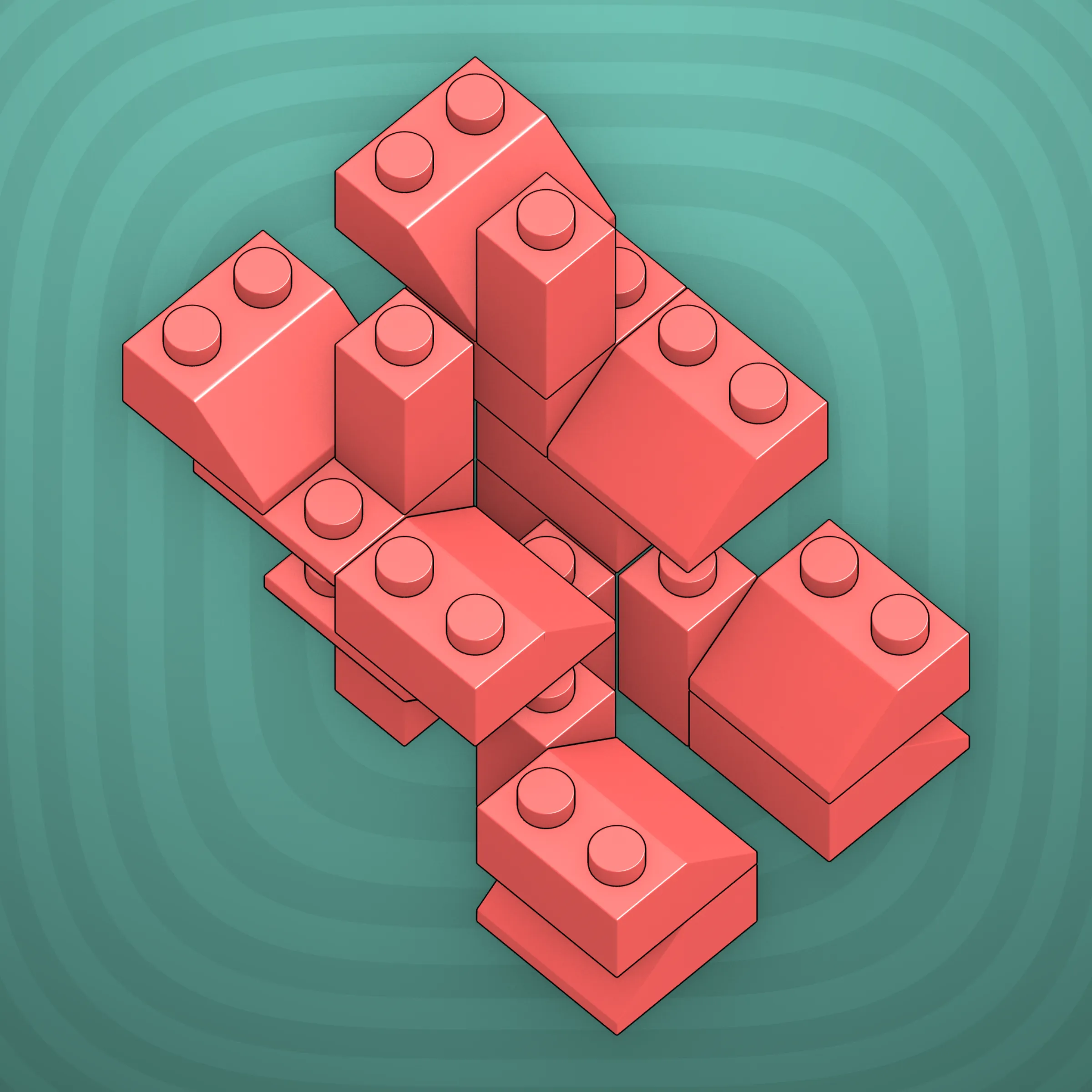 The project focuses on how easily one assigns meaning to seemingly random combinations of blocks, giving them personality and creating emotional connections.

I was inspired by Ringers, in which people see animals and other characters. I wanted to amplify this quality, and the idea of sculptures made of blocks clicked! Endless combinations, funny characters, and my passion for cubes, voxels, and modular systems.

To make the sculptures, I used technique of hybrid voxel raymarching, so we can say, the sculptures are made of colored void in a reflected space. Some of them may seem impossible due to the lack of perspective, but sooner or later it all clicks! It helps to keep in mind that all shapes are symmetrical.

The script uses modern features of GPU so it's supposed to work only on desktop: Chrome, Firefox or Safari