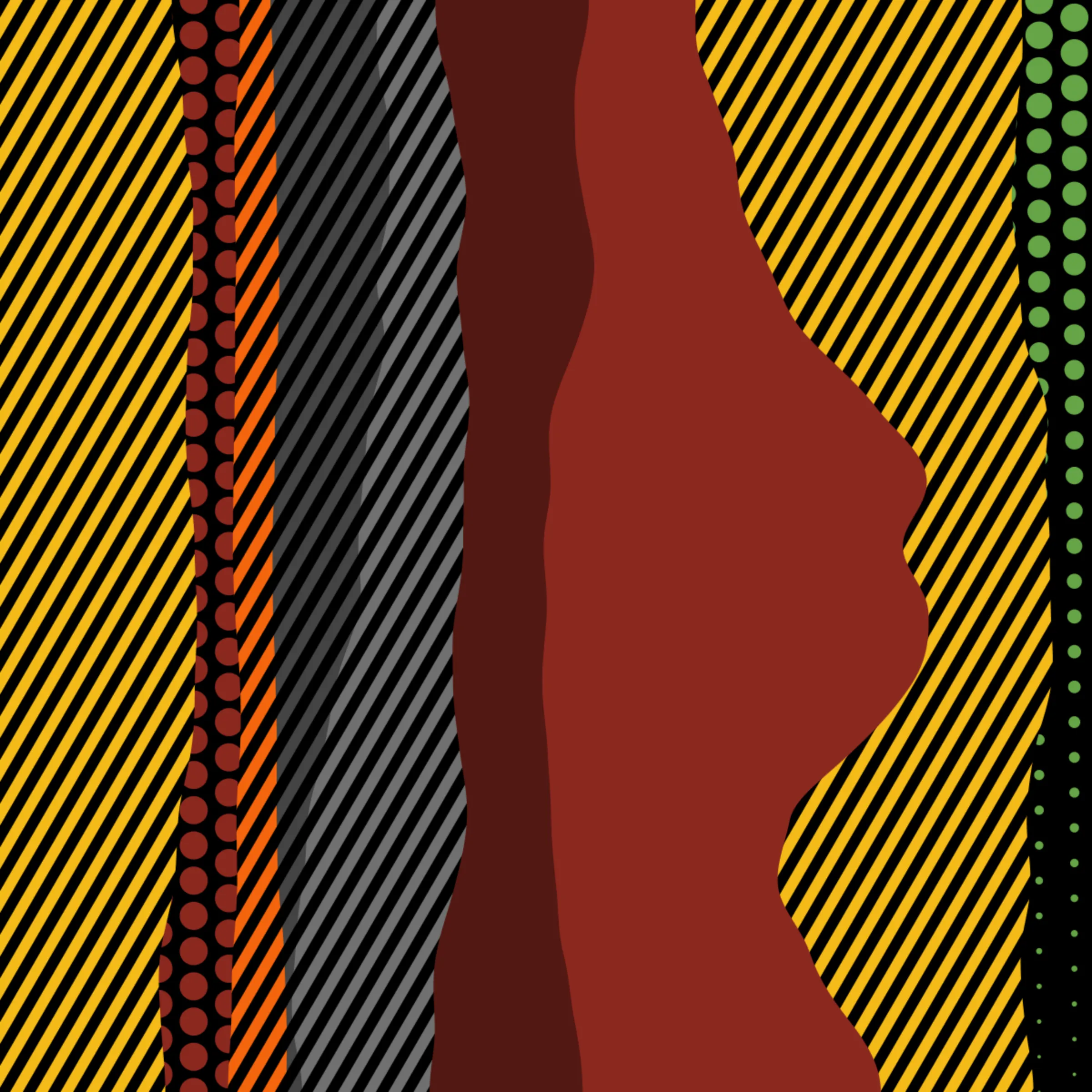 An ode to Roy Lichtenstein, incorporating his iconic version of Ben-Day dots, halftone dots, angled stripes, and solid color patches. Inspired by Roy's sea and landscape paintings, each artwork generates a unique combination of patterns, shapes, and colors.