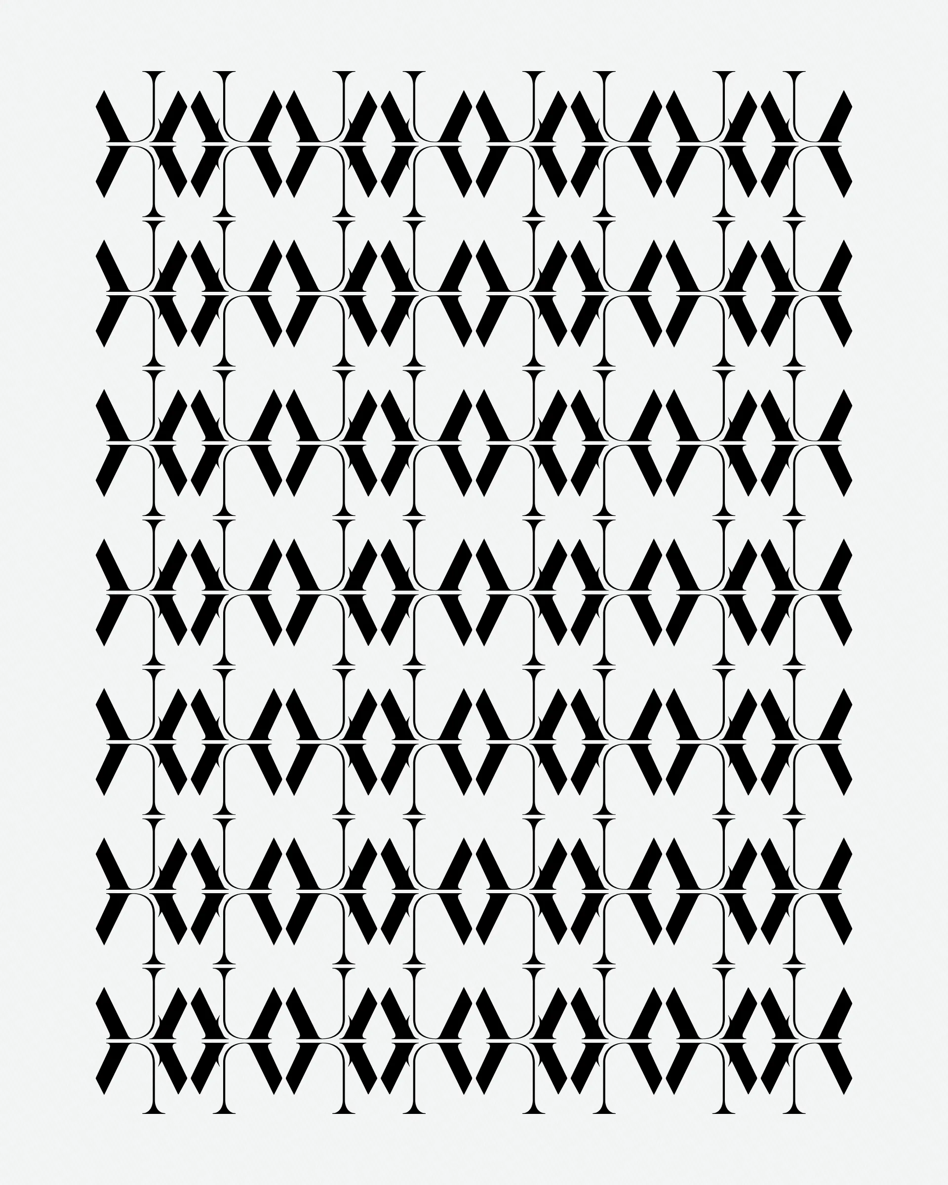 Abstract typographic elements slide together to create new characters. In some compositions, a single character is featured. In others, characters string together to form words and sentences, which the algorithm shapes into often-familiar layouts.

The type designer Gerard Unger said “it is almost impossible to look and read at the same time”. Asemica invites you to look without the burden of legibility.

Created by Emily Edelman, Dima Ofman, and Andrew Badr. Command-S to download a vector file. Live token best viewed in Chrome.