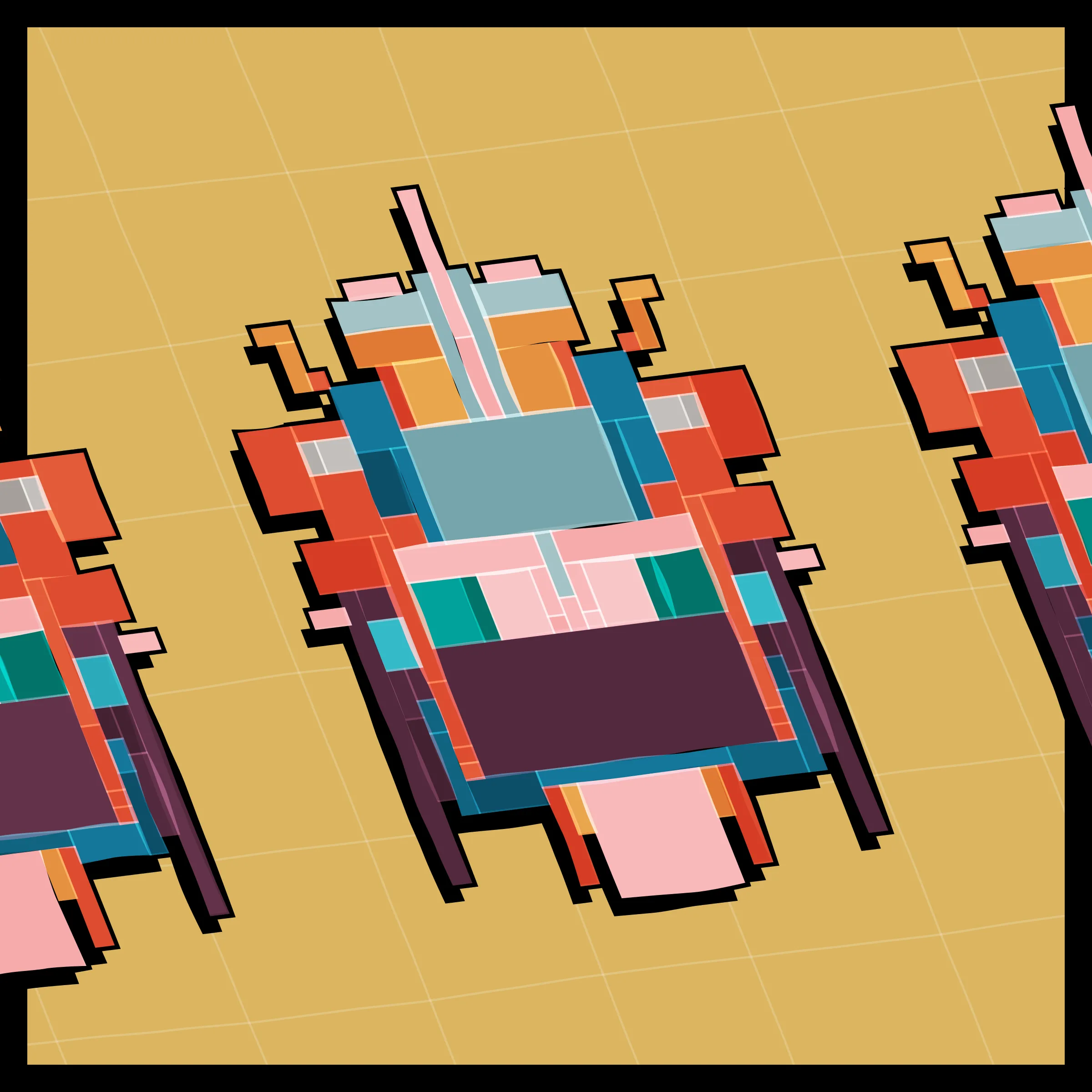Perfectly symmetric - imperfectly drawn. Exploring the contrast between precision and chance in a playful spacecraft / papercraft setting. 
