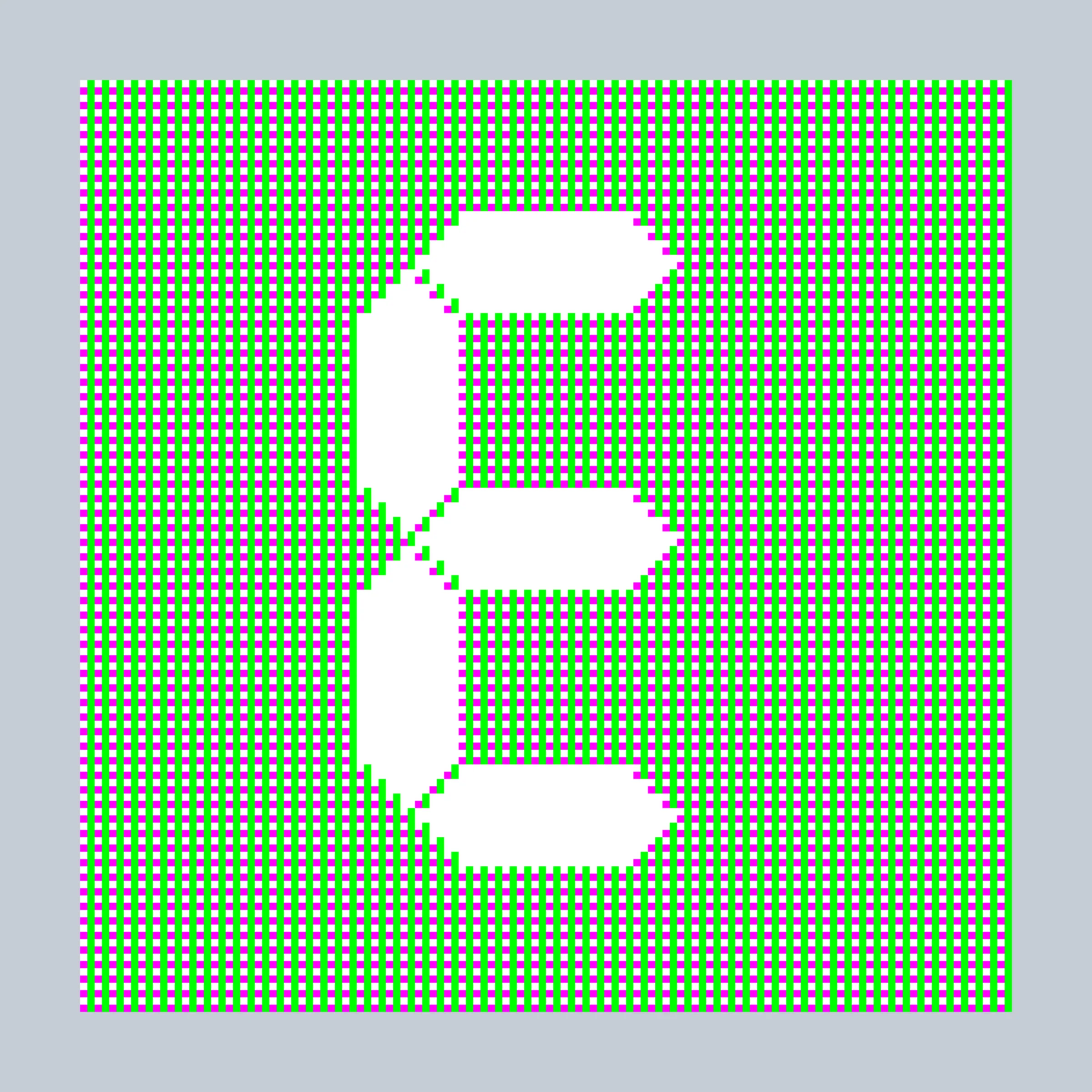 The essence of all things digital is– the bit. One or Zero. On or Off. Where digital becomes analog. This piece pays tribute to our digital legacy of 8-bit color and 7-segment LED displays– technological limitations which are mirrored in the constraints of putting art on the blockchain. Although the image represents the art, the art of the token itself is the code– which renders everything bitwise, pixel by pixel, all contained within 27-bits of information.