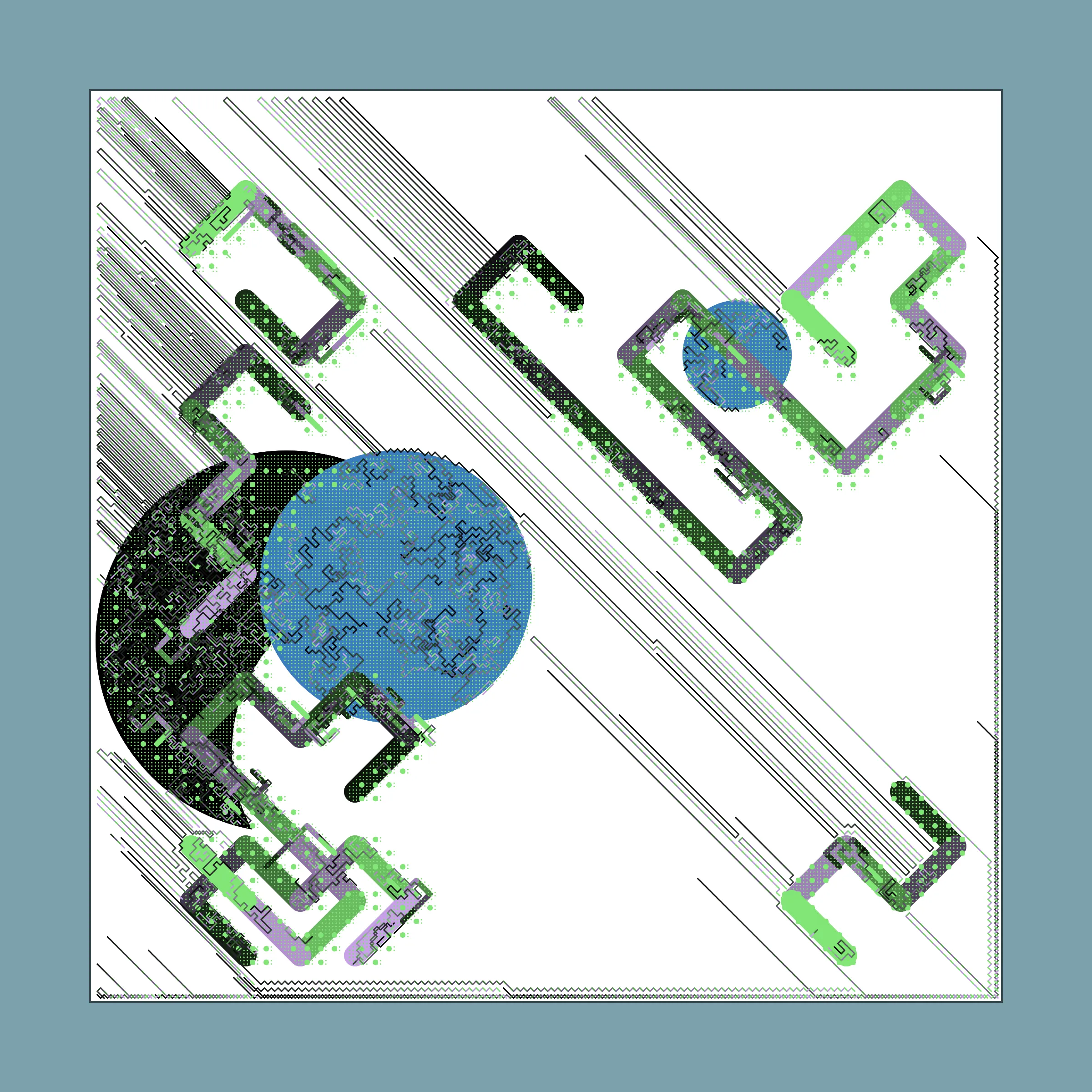 ﻿Abstraction is a complex abstract artwork created in several stages where each new element drawn takes into account the elements drawn in the previous stages.