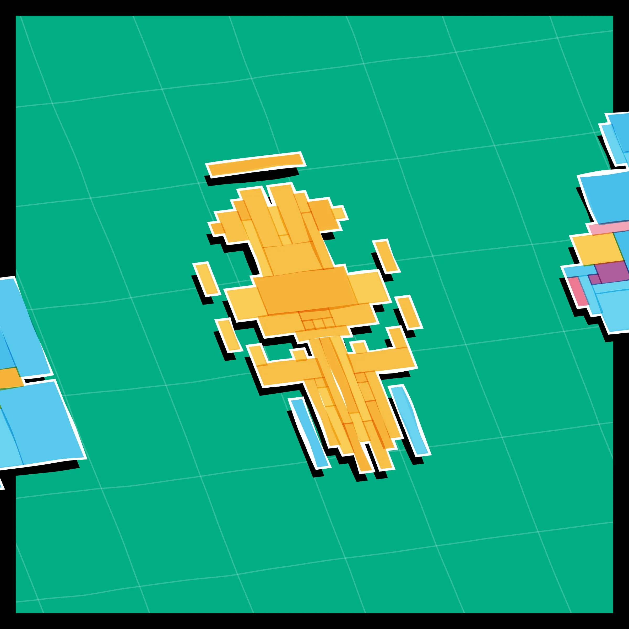 Perfectly symmetric - imperfectly drawn. Exploring the contrast between precision and chance in a playful spacecraft / papercraft setting. 