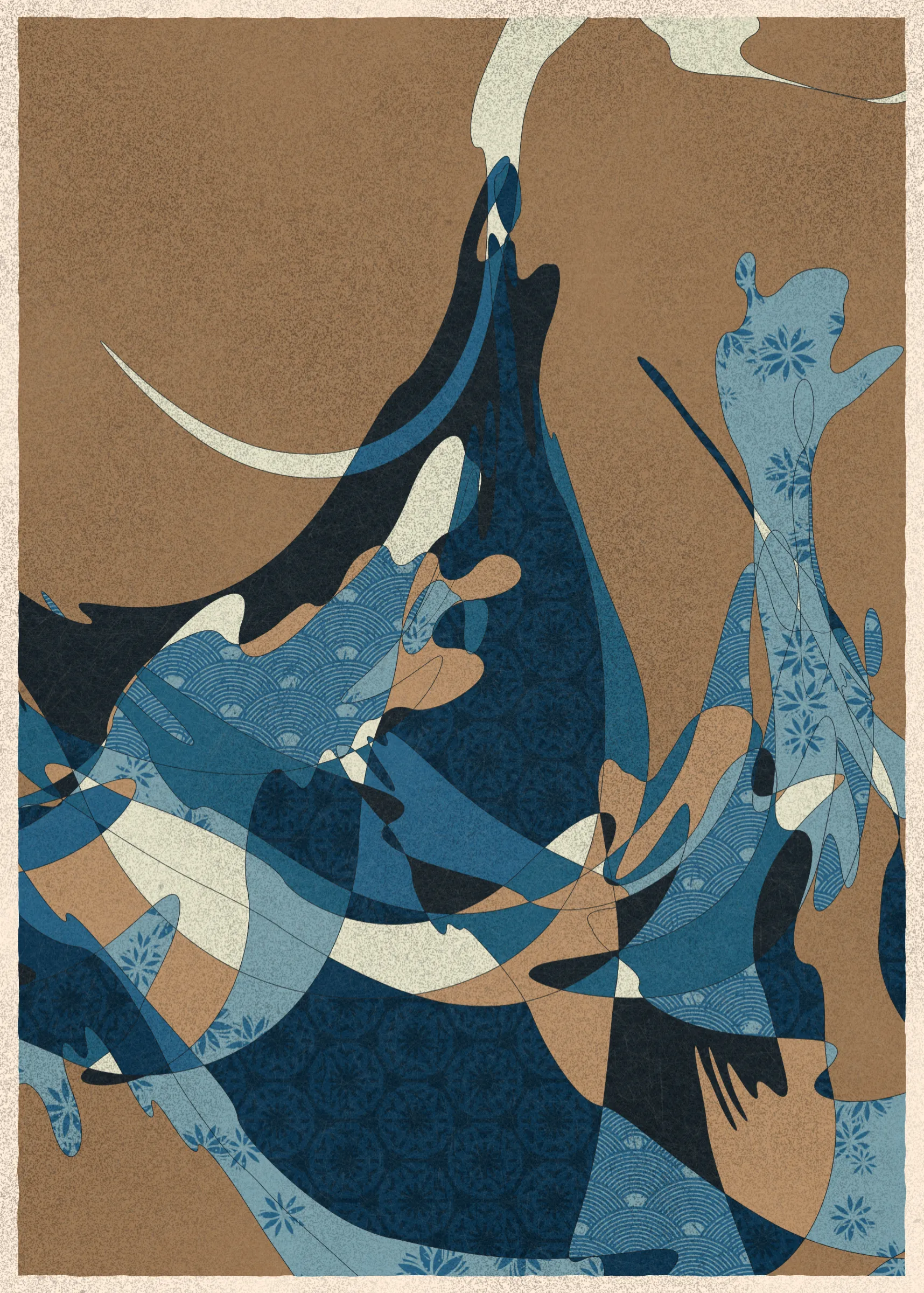 Memories of Qilin is inspired by traditional East Asian art. It channels the sense of movement and fluidity found in classical Chinese brushwork, while drawing from the colors, patterns, and forms of ukiyo-e woodblock prints. 

The series explores elements of folklore, evoking the mythological imagery of dragons, phoenixes, flowers, and mountains.  The title references a fabled chimerical beast found throughout East Asian mythology (while the qilin is its Chinese name, it is also known in Korea as the girin and Japan as the kirin) that represents prosperity and luck.

Viewers are invited to interpret elusive forms that verge on representation. As with the stories passed on through generations, each piece is imagined, organic, and ever-in-flux.