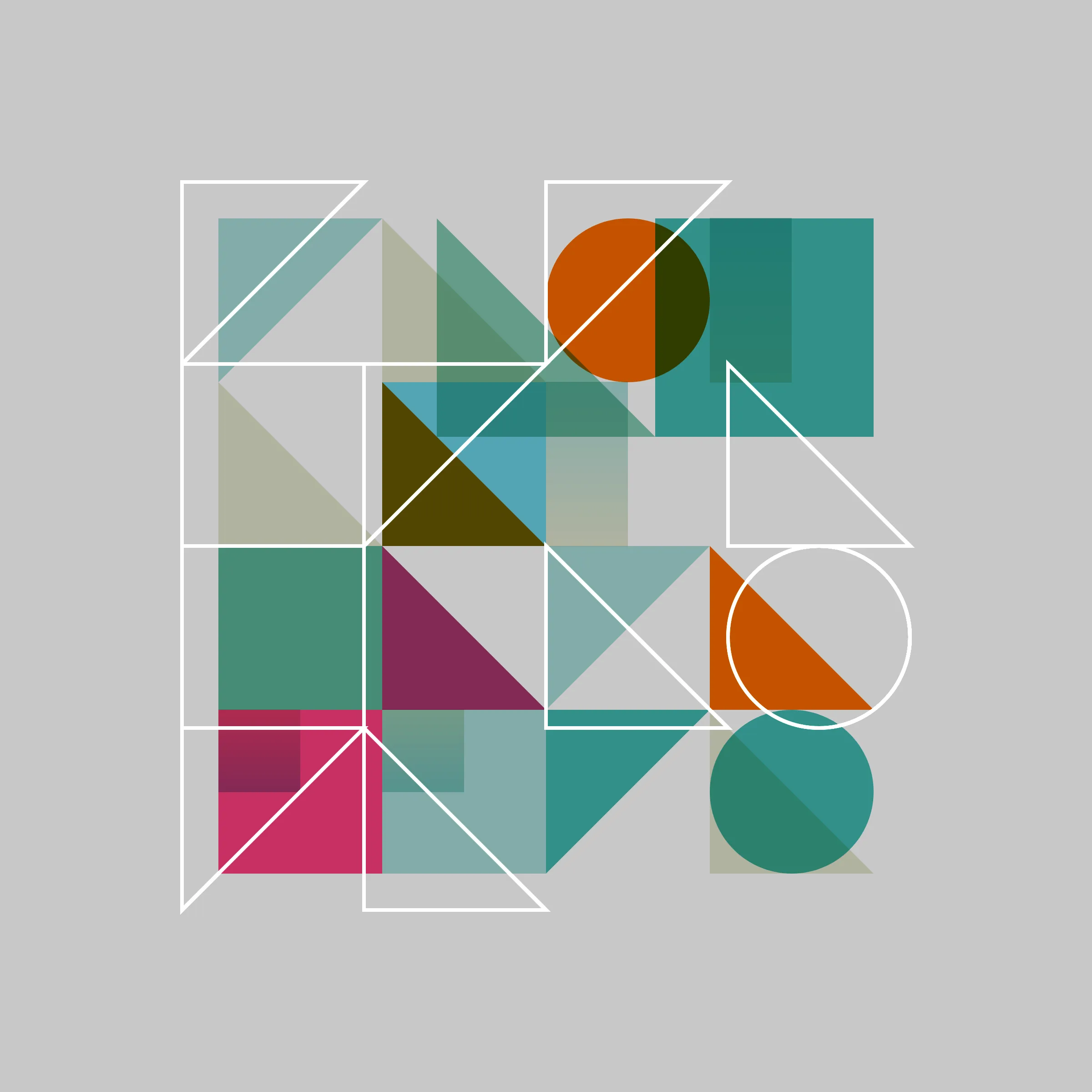 Elementals is inspired by physical printmaking techniques and early Bauhaus principles. It starts with a few basic coloured shapes and arranges them in varying frequencies, sizes, and positions based on a unique transaction hash. Multiple overlaid variable grids allow for myriad layouts and opportunities for colour interaction. The goal is to create pieces that feel both intentional in composition and part of the same family.