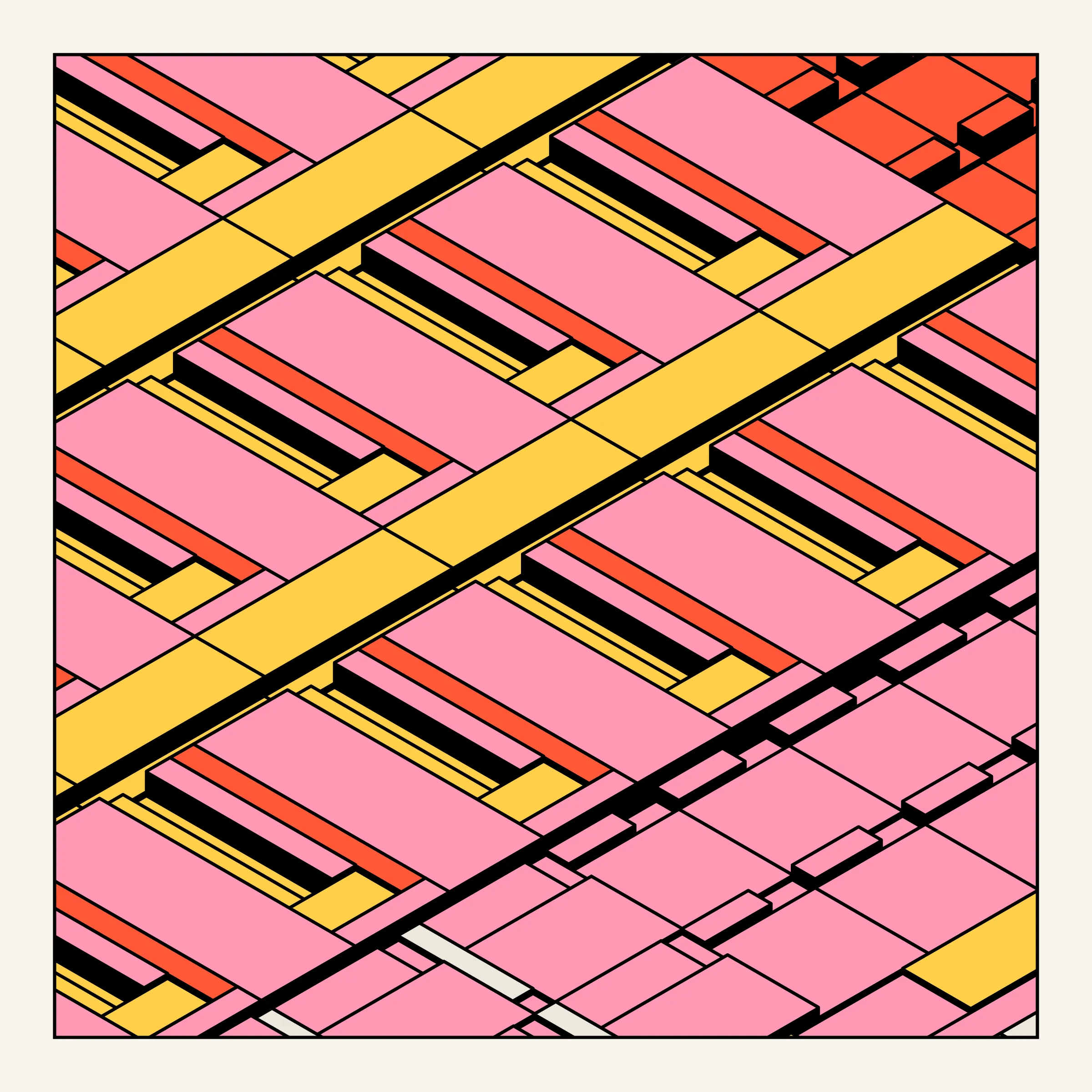 Archetype explores the use of repetition as a counterweight to unruly, random structures. As each single component look chaotic alone, the repetition brings along a sense of intentionality, ultimately resulting in a complex, yet satisfying expression.