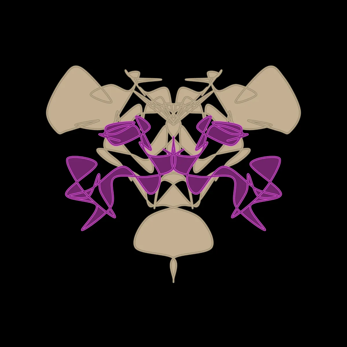 A cryptoart collectible series to indulge the irrepressible human compulsion for pareidolia. This algorithmic homage to Hermann Rorschach's inkblot perception test will help you externalize your inner world onto the sometimes elegant, sometimes inchoate curves of a unique, one-of-a-kind, ownable cryptoblot on the Ethereum blockchain. What will YOUR cryptoblot reveal about you?