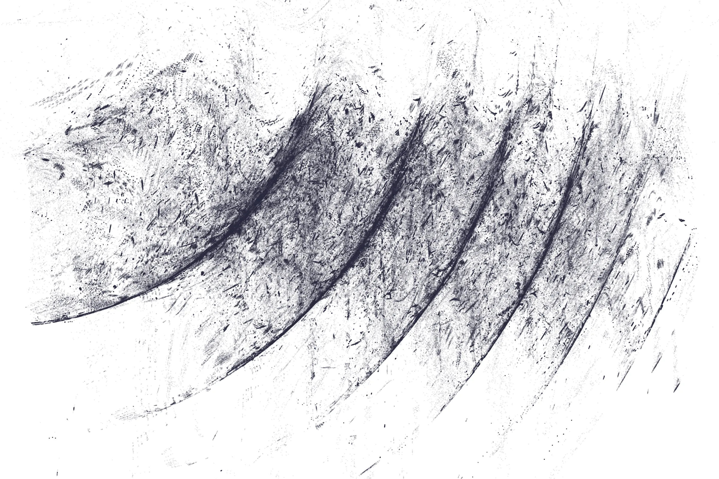 "Attraction" is a system that draws single pixels, one by one, according to a set of rules inspired by the 'Chaos Game'.
Additionally, trigonometric functions may be used to displace pixels, resulting in wave patterns.

All unique properties of each artwork are defined by the token's hash. This hash will set all the parameters: the color palette, the positioning of objects and the rules by which pixels are drawn.

By the nature of this system, several well known patterns from computing and math may appear in the artworks.