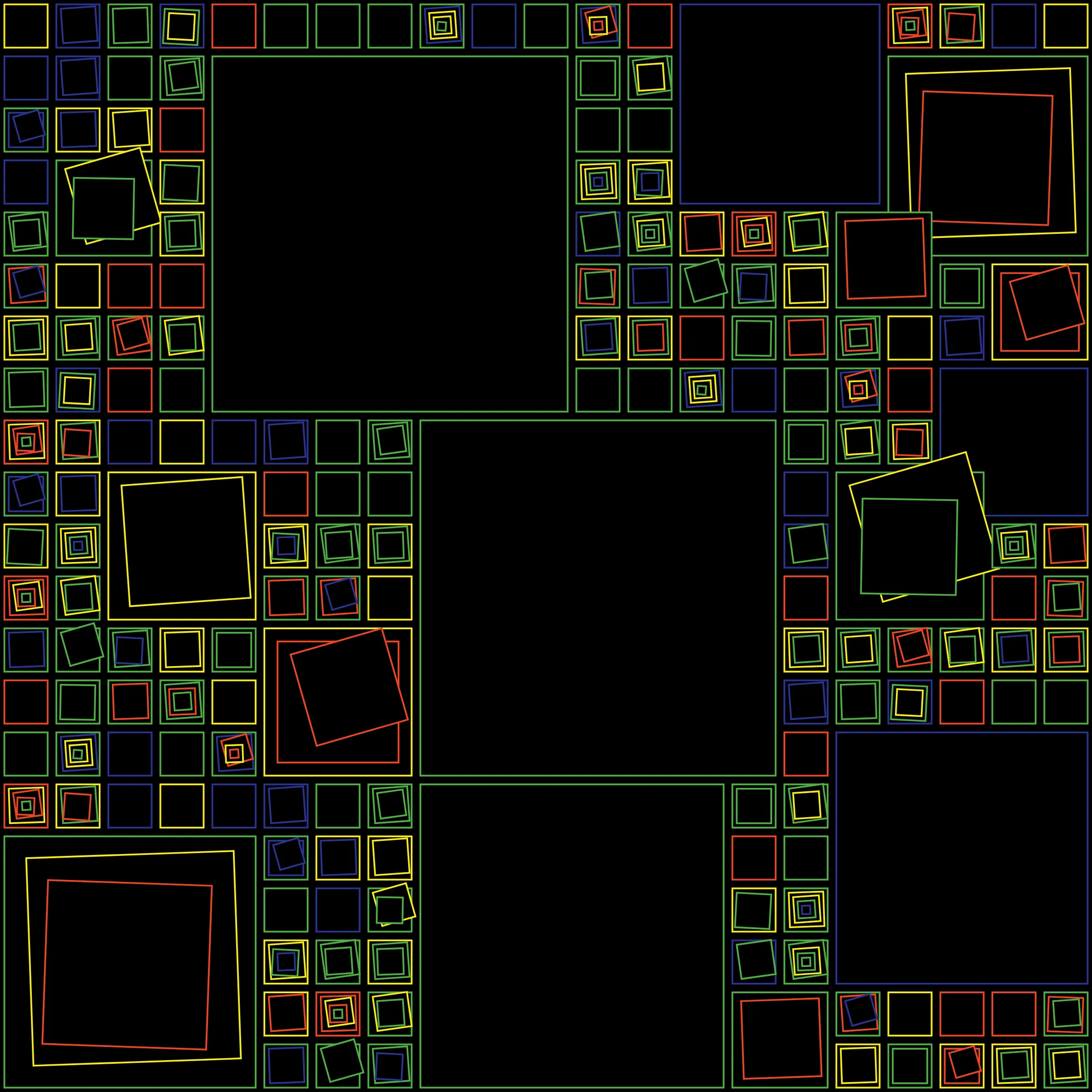 My interpretation of Aerial View is a bird's Eye View over a city block with illuminated/twisted buildings and light trails. It uses an on-chain stored algorithm to represent the generative artwork based on a hash. Each Aerial comes with different distances, building elevations, rotations and colors. Welcome to my genesis project and the first step on my on-chain journey!