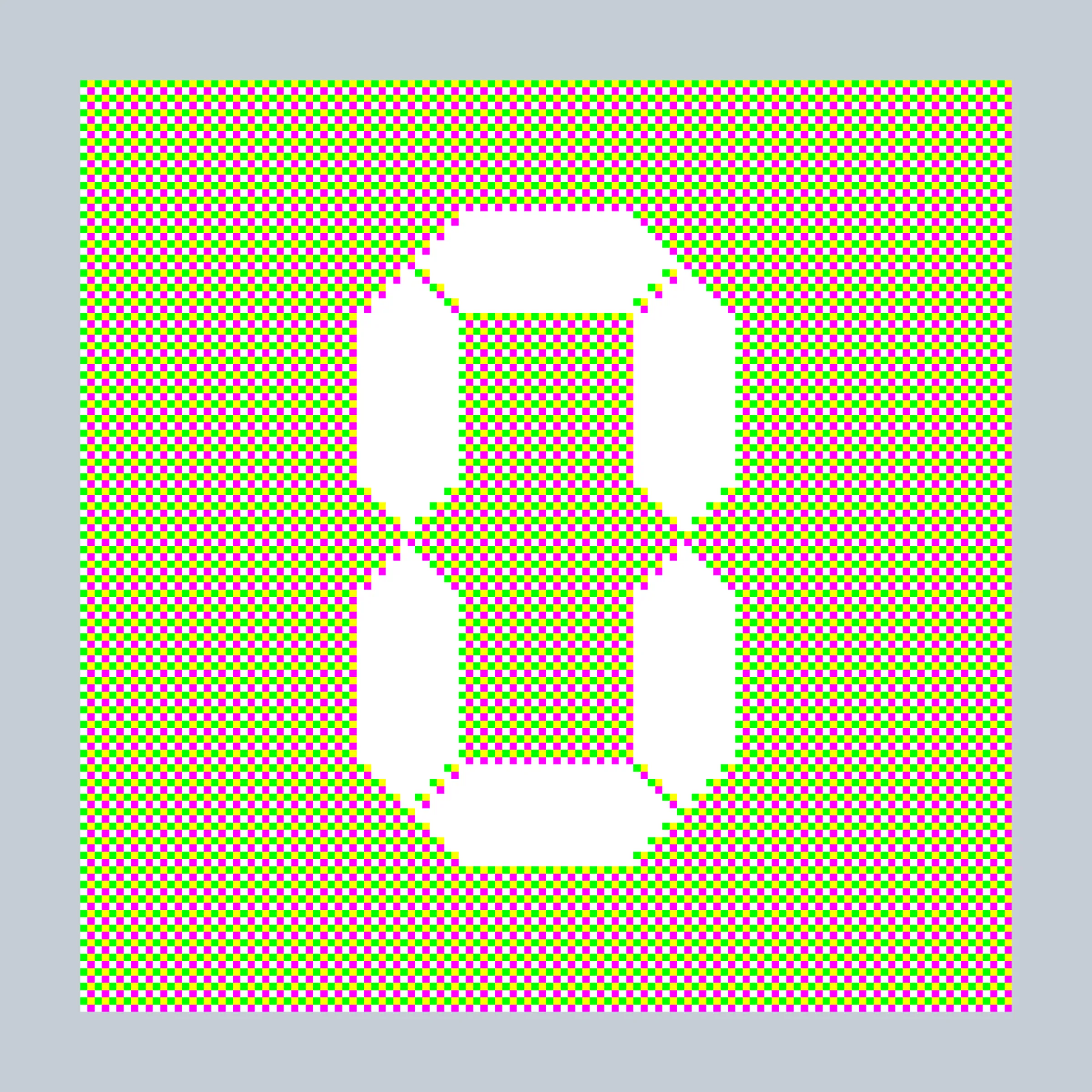The essence of all things digital is– the bit. One or Zero. On or Off. Where digital becomes analog. This piece pays tribute to our digital legacy of 8-bit color and 7-segment LED displays– technological limitations which are mirrored in the constraints of putting art on the blockchain. Although the image represents the art, the art of the token itself is the code– which renders everything bitwise, pixel by pixel, all contained within 27-bits of information.