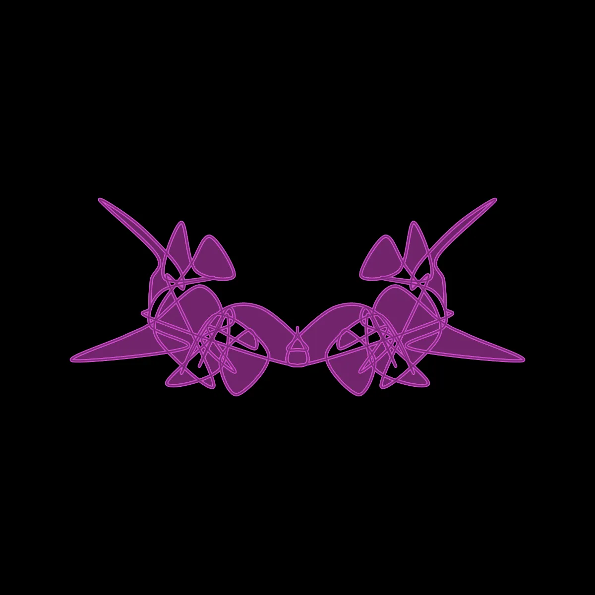 A cryptoart collectible series to indulge the irrepressible human compulsion for pareidolia. This algorithmic homage to Hermann Rorschach's inkblot perception test will help you externalize your inner world onto the sometimes elegant, sometimes inchoate curves of a unique, one-of-a-kind, ownable cryptoblot on the Ethereum blockchain. What will YOUR cryptoblot reveal about you?