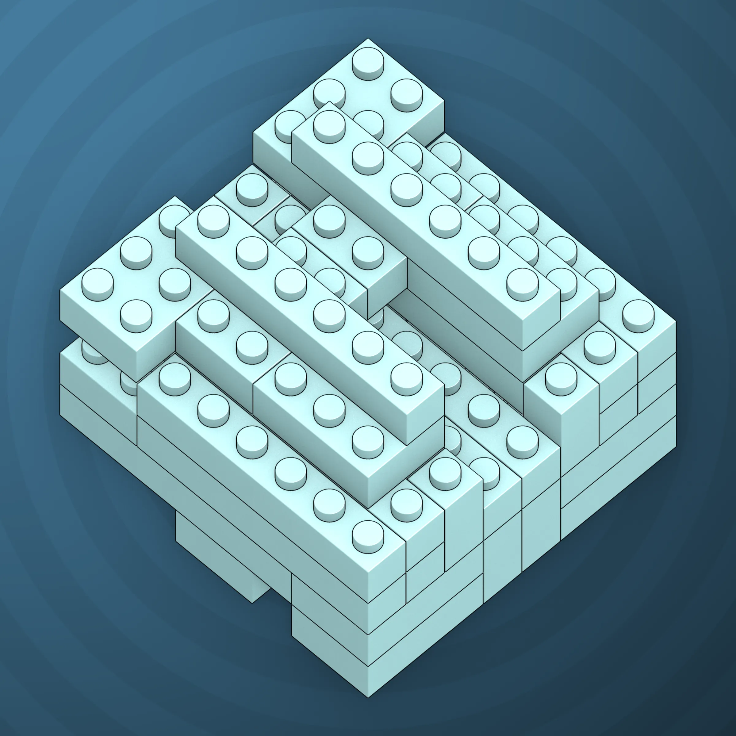 The project focuses on how easily one assigns meaning to seemingly random combinations of blocks, giving them personality and creating emotional connections.

I was inspired by Ringers, in which people see animals and other characters. I wanted to amplify this quality, and the idea of sculptures made of blocks clicked! Endless combinations, funny characters, and my passion for cubes, voxels, and modular systems.

To make the sculptures, I used technique of hybrid voxel raymarching, so we can say, the sculptures are made of colored void in a reflected space. Some of them may seem impossible due to the lack of perspective, but sooner or later it all clicks! It helps to keep in mind that all shapes are symmetrical.

The script uses modern features of GPU so it's supposed to work only on desktop: Chrome, Firefox or Safari