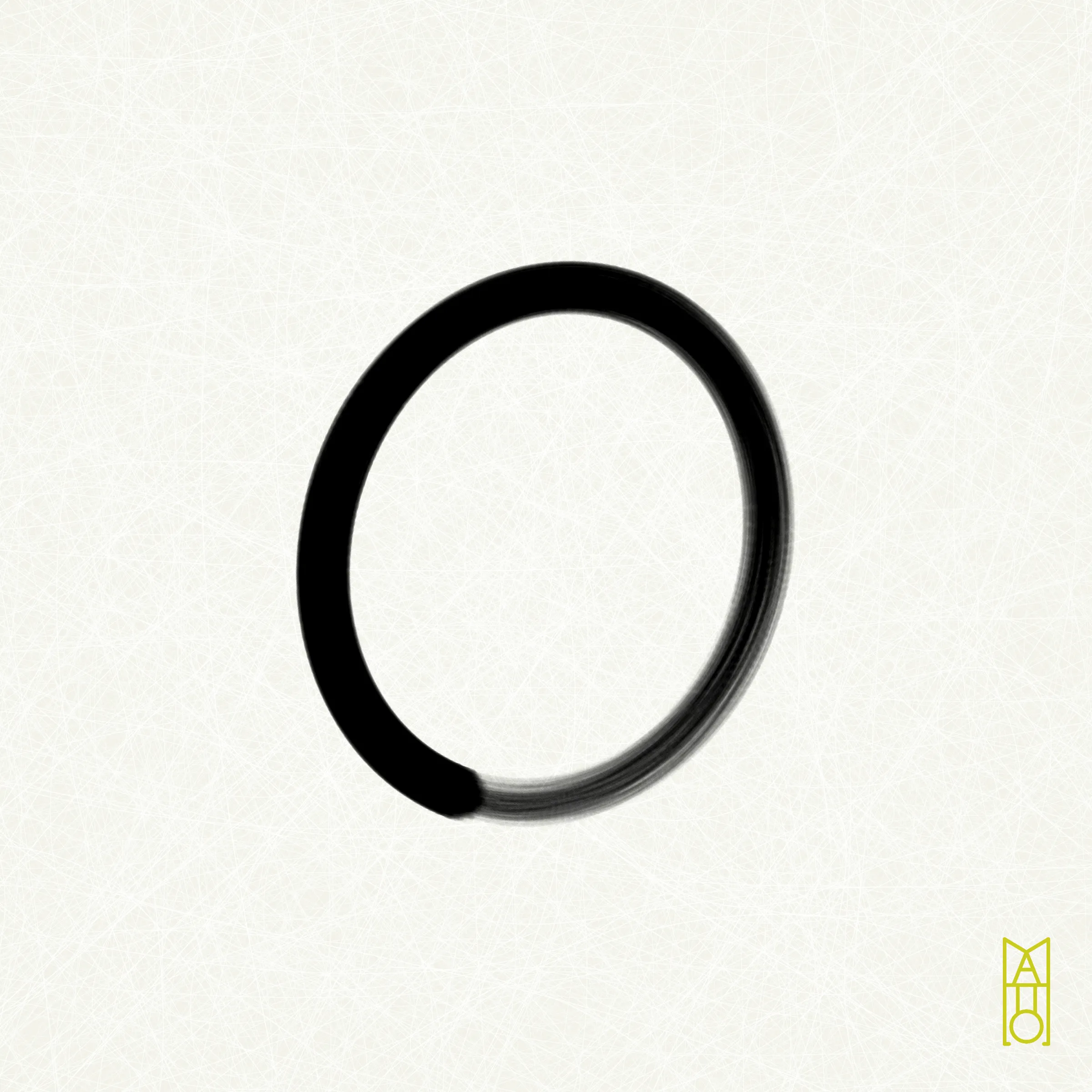 In Zen, ensō is a symbol that represents elegance and enlightenment. It is typically painted by hand in an uninhibited way, allowing for unexpected and beautiful results. Inspired by sumi-e (ink wash painting), this project mimics the practice of painting an ensō in ink by utilizing p5.js. Each generated image uses values from a unique transaction hash to determine paper, brush, ink, the quantity of ink held by each bristle, how quickly the ink flows, and more—all with the goal of creating a simple yet serendipitous painting.