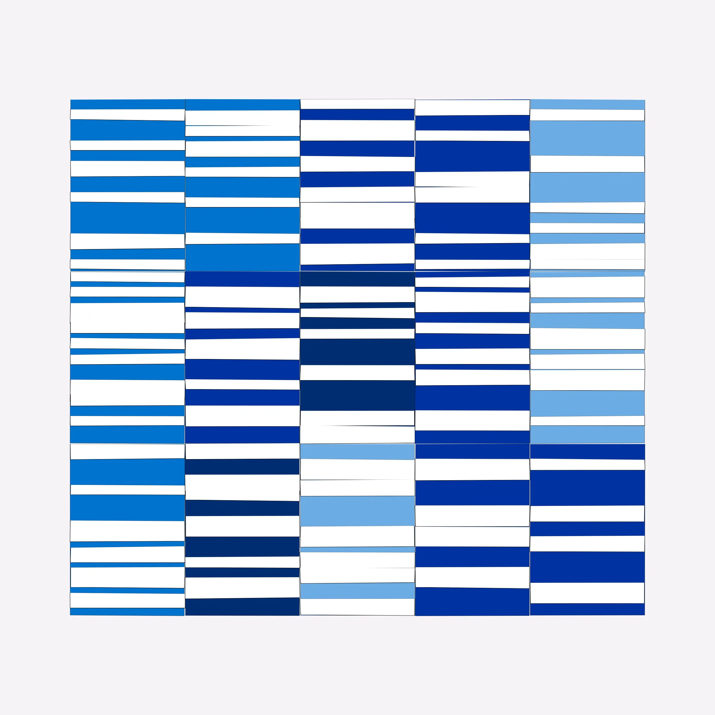 Attempts at perfection are destined to fail. This project embraces the impossibility of perfection in human execution and digitally simulates these imperfections.

In his abstract minimalist work, visual artist Wouter Kalis steers away from meaning. Horizontal black and white paper strips are placed on colored paper panels and one strip dictates the placing of the next. However, each attempt at perfection ends in failure. These mistakes have now become the signature of his work and contribute to the depth of content.

Digital representations of minimalist art can be executed to perfection but are less interesting to look at. In this project, artist Wouter Kalis and his son, software engineer Rosco Kalis, together attempt to recreate the human touch in digital art, the imperfection. 

The project displays computer-generated digital works similar to the physical works made out of paper. The colors of the digital panels are directly derived from the colors of the paper used for the physical work. The digital works can thus be reproduced using real paper. Please see the project website for details if you're interested in purchasing a handmade physical reproduction of your NFT.
