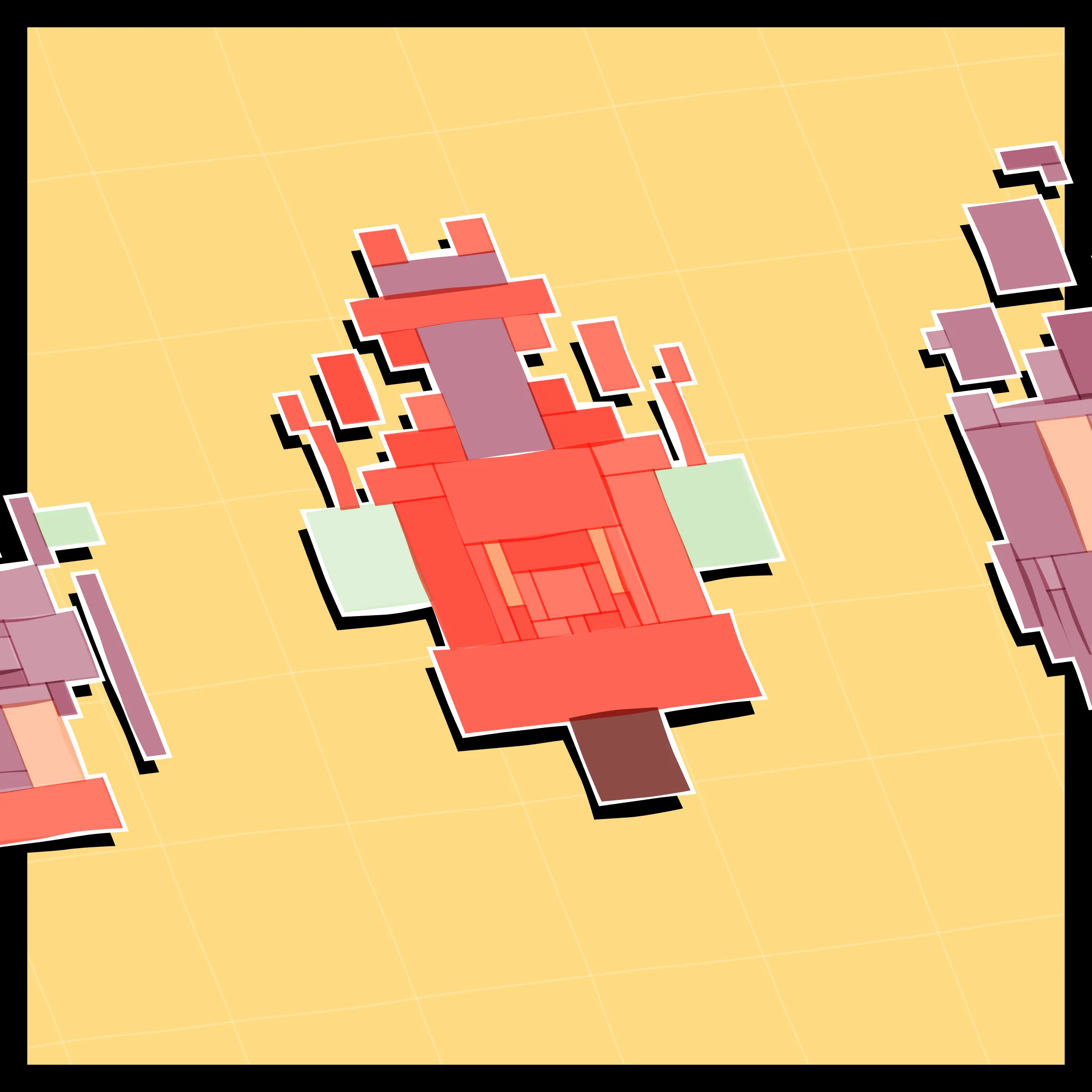 Perfectly symmetric - imperfectly drawn. Exploring the contrast between precision and chance in a playful spacecraft / papercraft setting. 