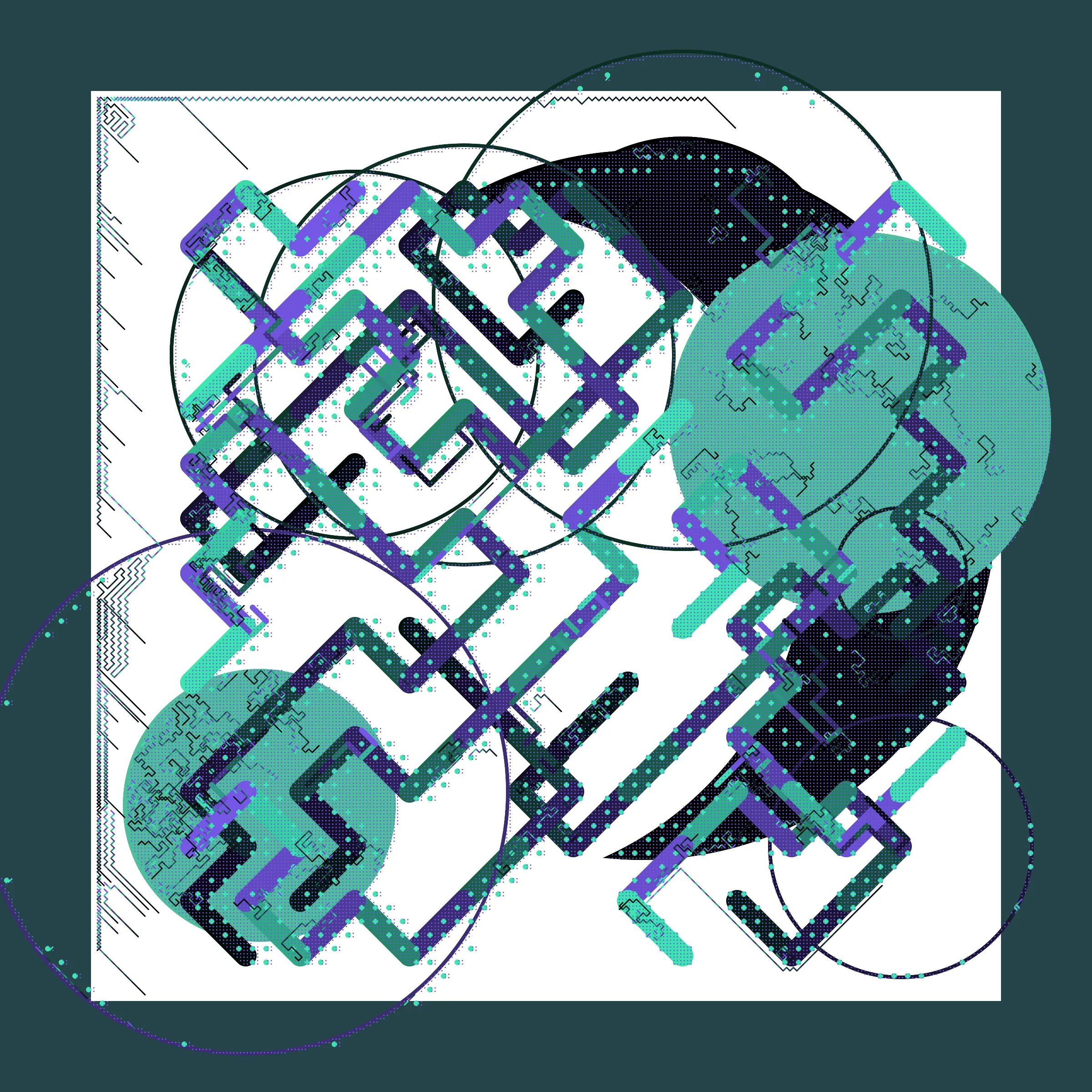 ﻿Abstraction is a complex abstract artwork created in several stages where each new element drawn takes into account the elements drawn in the previous stages.