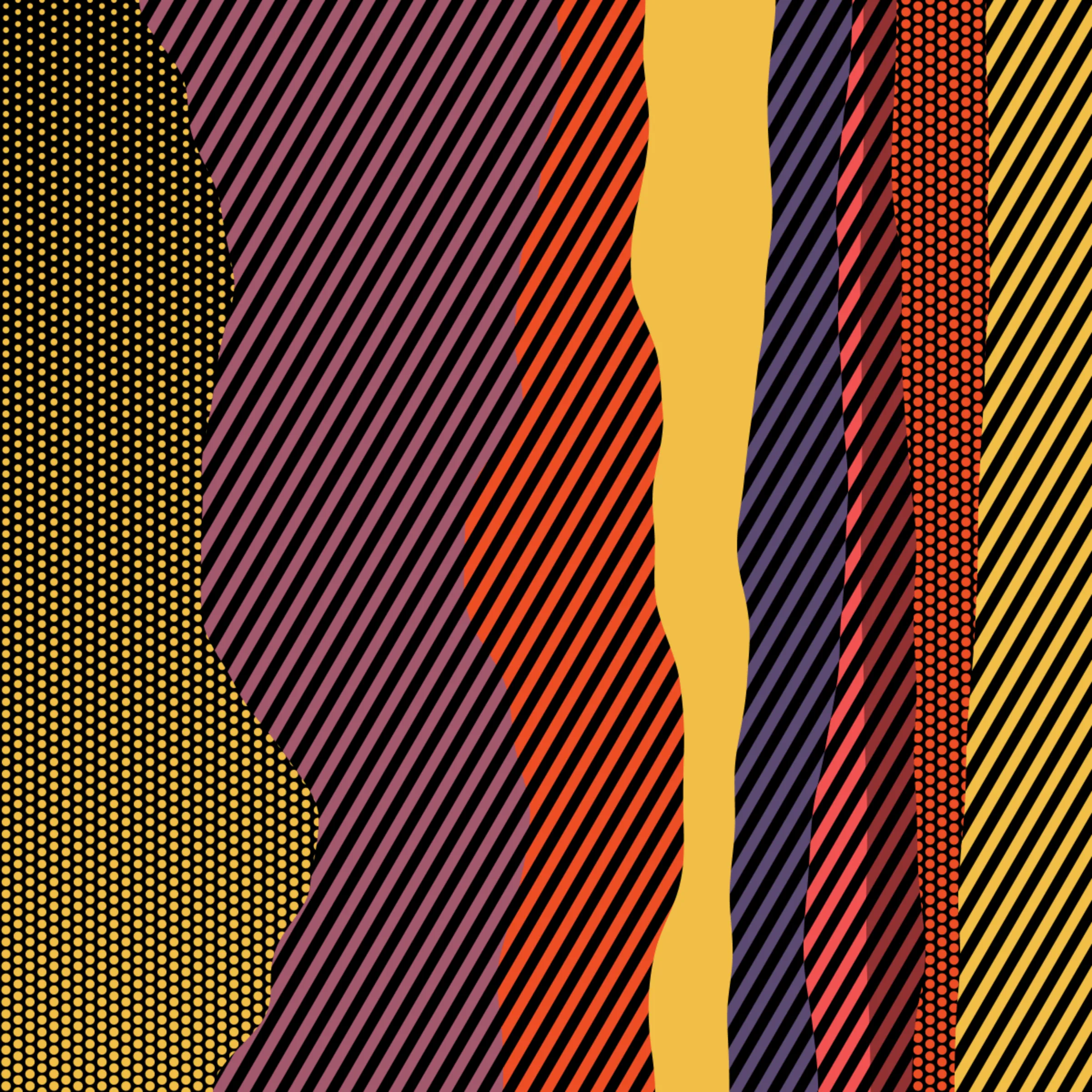 An ode to Roy Lichtenstein, incorporating his iconic version of Ben-Day dots, halftone dots, angled stripes, and solid color patches. Inspired by Roy's sea and landscape paintings, each artwork generates a unique combination of patterns, shapes, and colors.