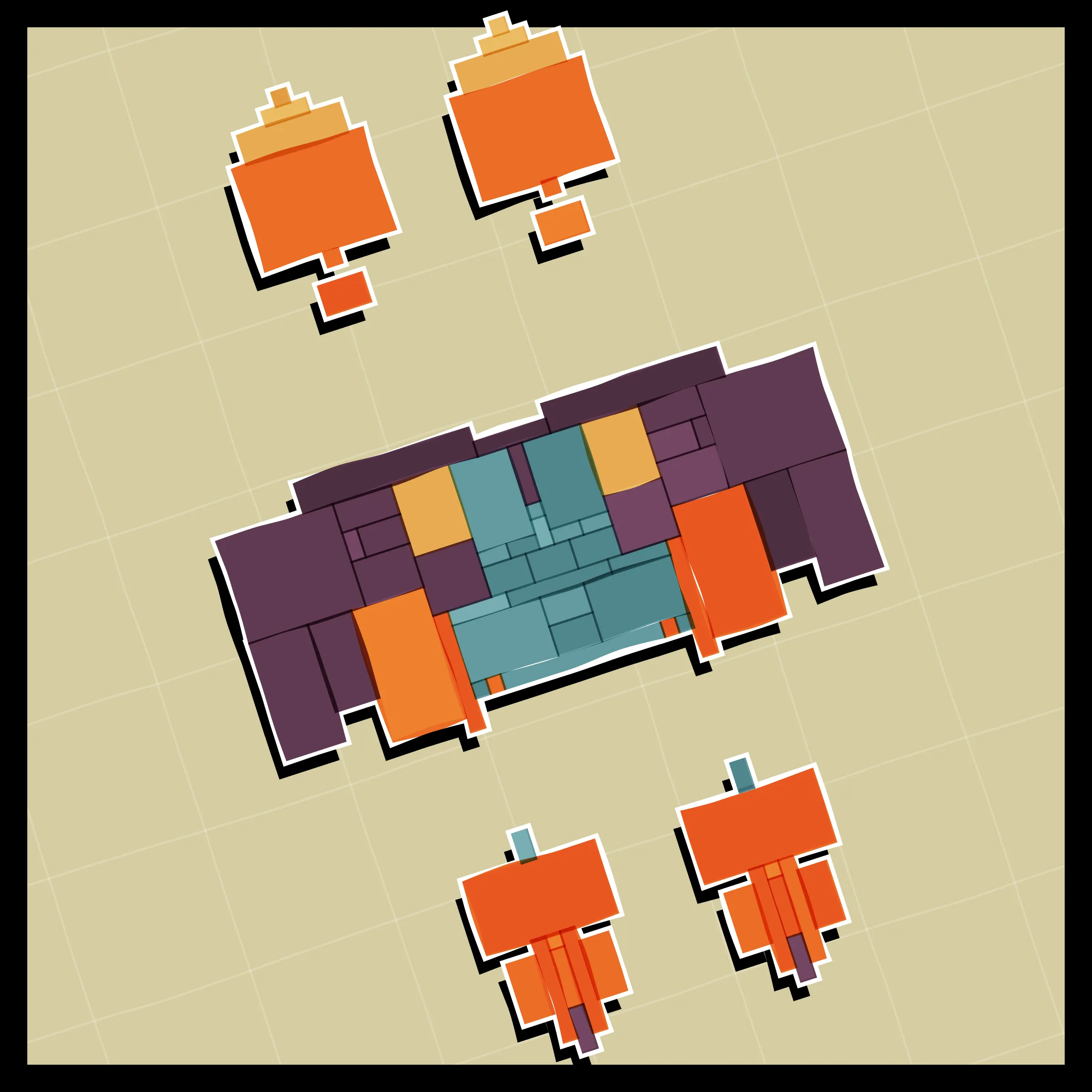 Perfectly symmetric - imperfectly drawn. Exploring the contrast between precision and chance in a playful spacecraft / papercraft setting. 