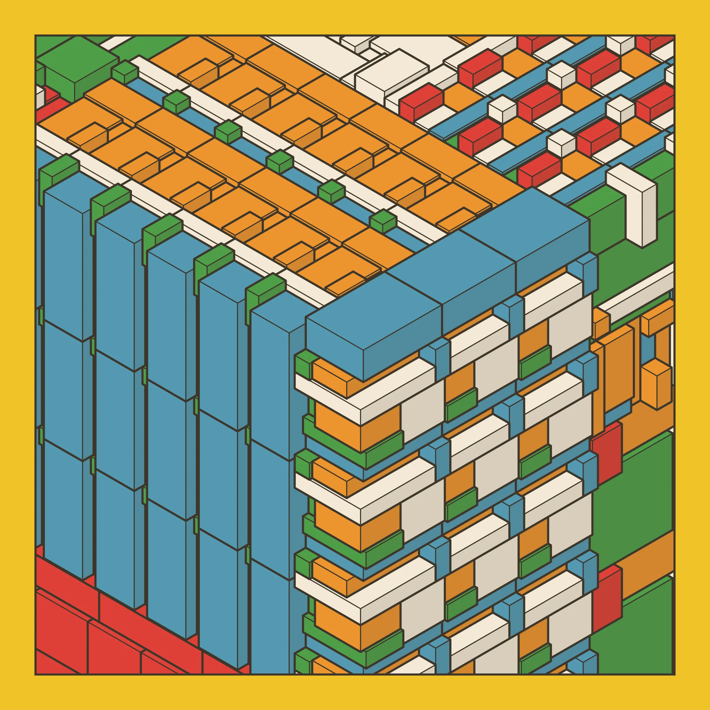 Archetype explores the use of repetition as a counterweight to unruly, random structures. As each single component look chaotic alone, the repetition brings along a sense of intentionality, ultimately resulting in a complex, yet satisfying expression.