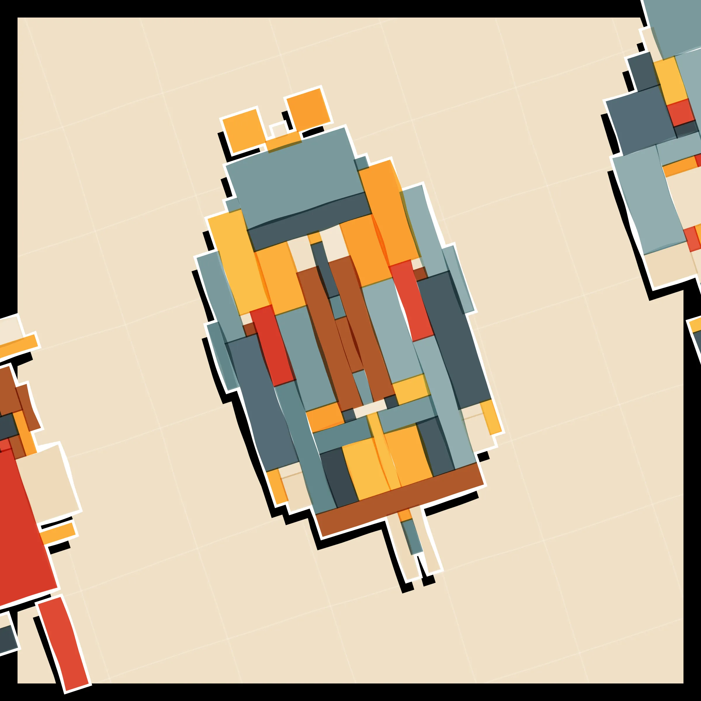 Perfectly symmetric - imperfectly drawn. Exploring the contrast between precision and chance in a playful spacecraft / papercraft setting. 