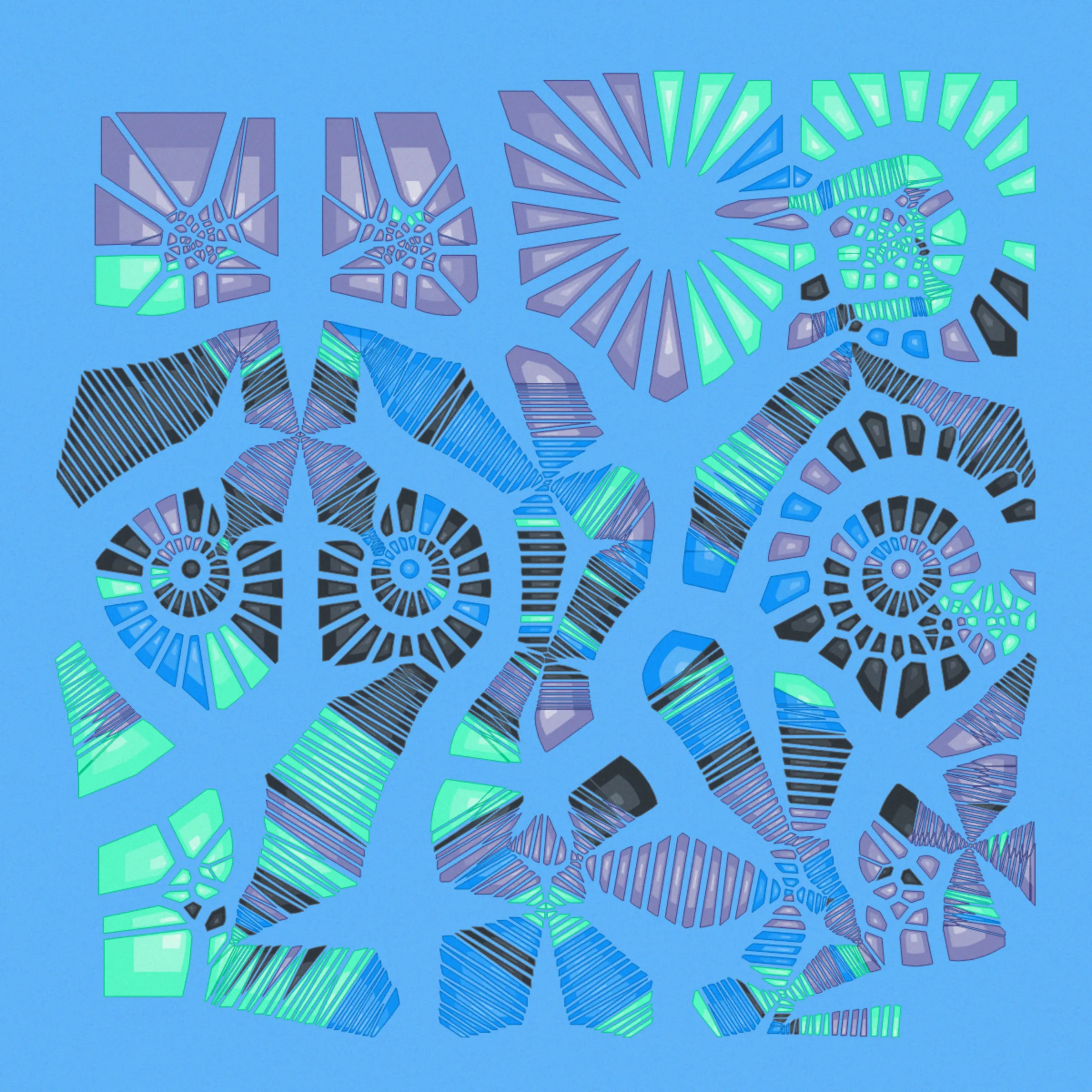 Is code art? Autology is a study of not only how we interpret art, but also how art can interpret itself. Each piece has its source code embedded imperceptibly within the image itself. Hence the source code is literally part of the artwork. With a little sleuthing, one can derive the source code from the image and vice versa in infinite recursion. Click 's' to save the image and then visit https://steganon.com/autology.html to decode it. Or if you are feeling technologically adventurous, try to develop your own tool to do the same.