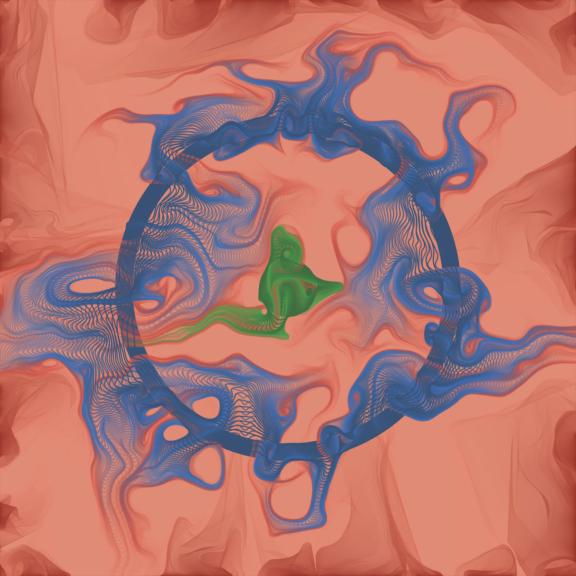 Rapture is a series exploring magical seals overflowing their boundaries, gradually dissolving into the surroundings. It is imagined as abstract iconography for a fictional mystic religion. Rapture is the conclusion of a system I have been working with and perfecting over several years and it is the first time that it is presented completely autonomous. The series consists of computationally heavy art pieces, with calculations happening while the seal shake to contain its powers. 25% of the proceeds from this project will go to the preservation of the Ecuadorian rainforest Bigai through Randers Rainforest Wildlife Foundation.